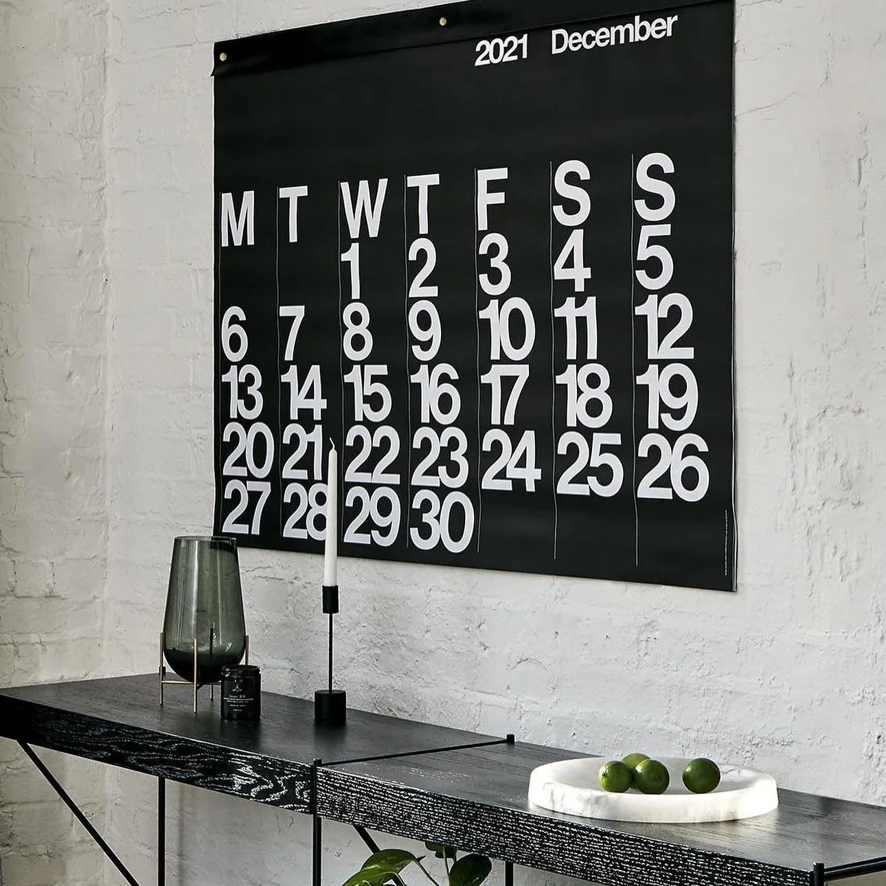 Outfit your home office with a Modernist classic: the Stendig Wall Calendar.

Created by renowned Italian designer Massimo Vignelli in 1966, it is one of the finest example of Modernist minimalism. The calendar features Helvetica type set against an 