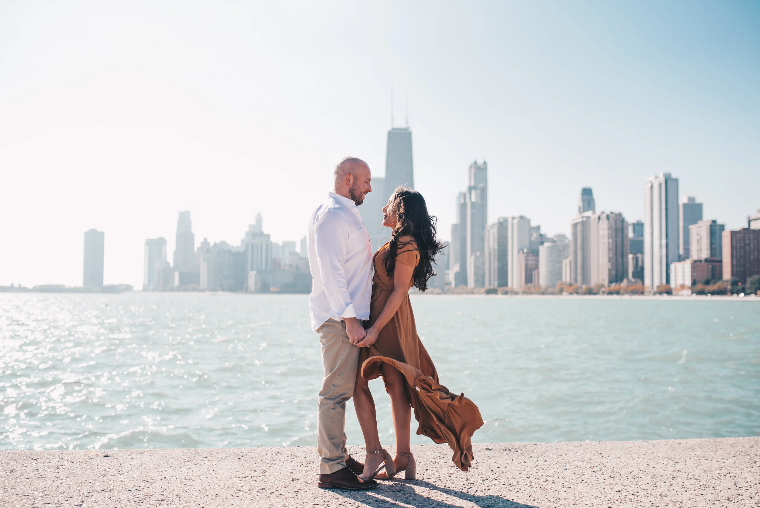 Kiara &amp; Ron Chicago Engagement Session // North Avenue Beach 