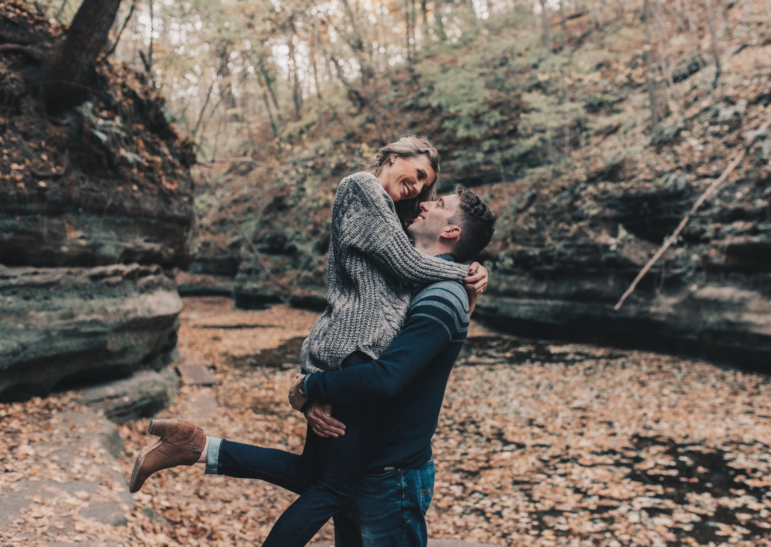 Adventurous Couples Photography, Illinois Engagement Session, Matthiessen State Park, Midwest Summer Engagement Session, Starved Rock, Matthiessen State Park Engagement Photos