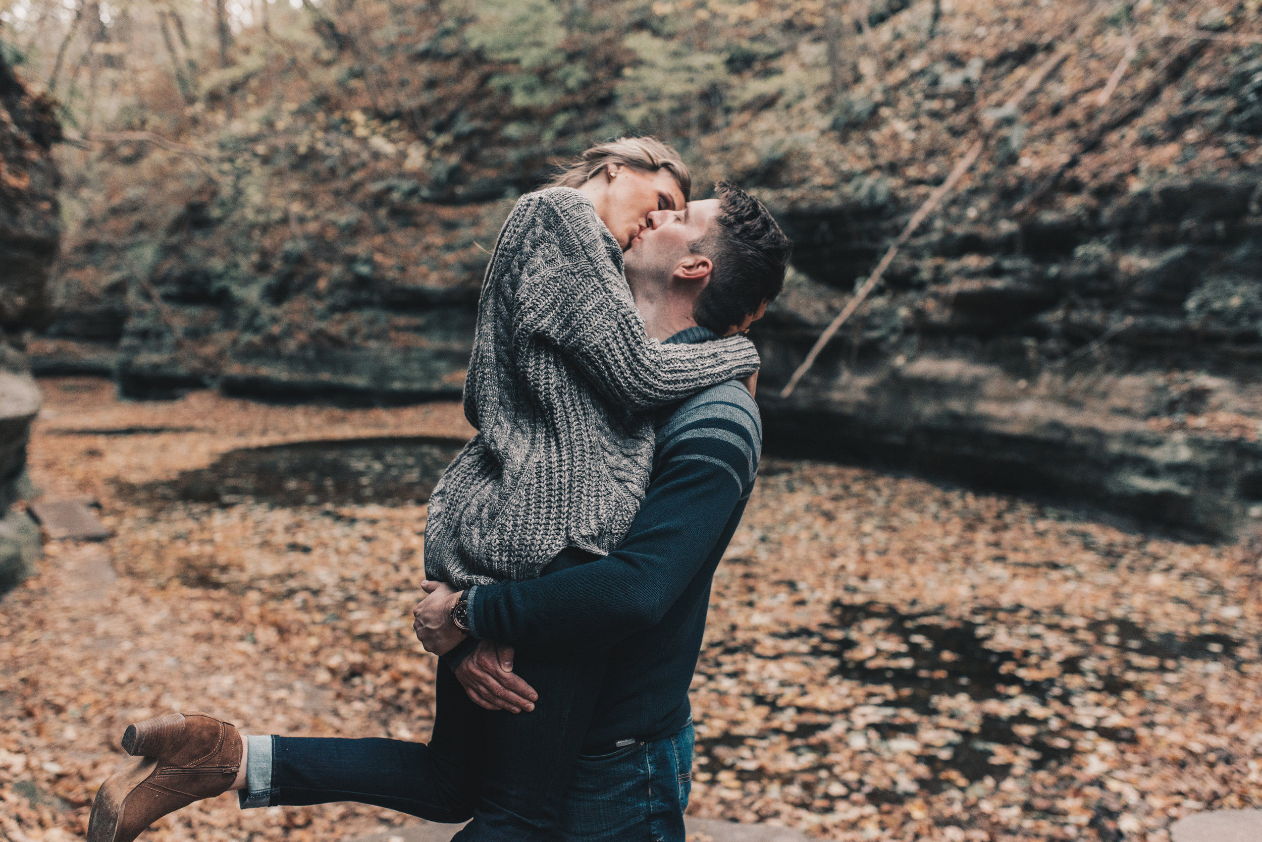 Adventurous Couples Photography, Illinois Engagement Session, Matthiessen State Park, Midwest Summer Engagement Session, Starved Rock, Matthiessen State Park Engagement Photos