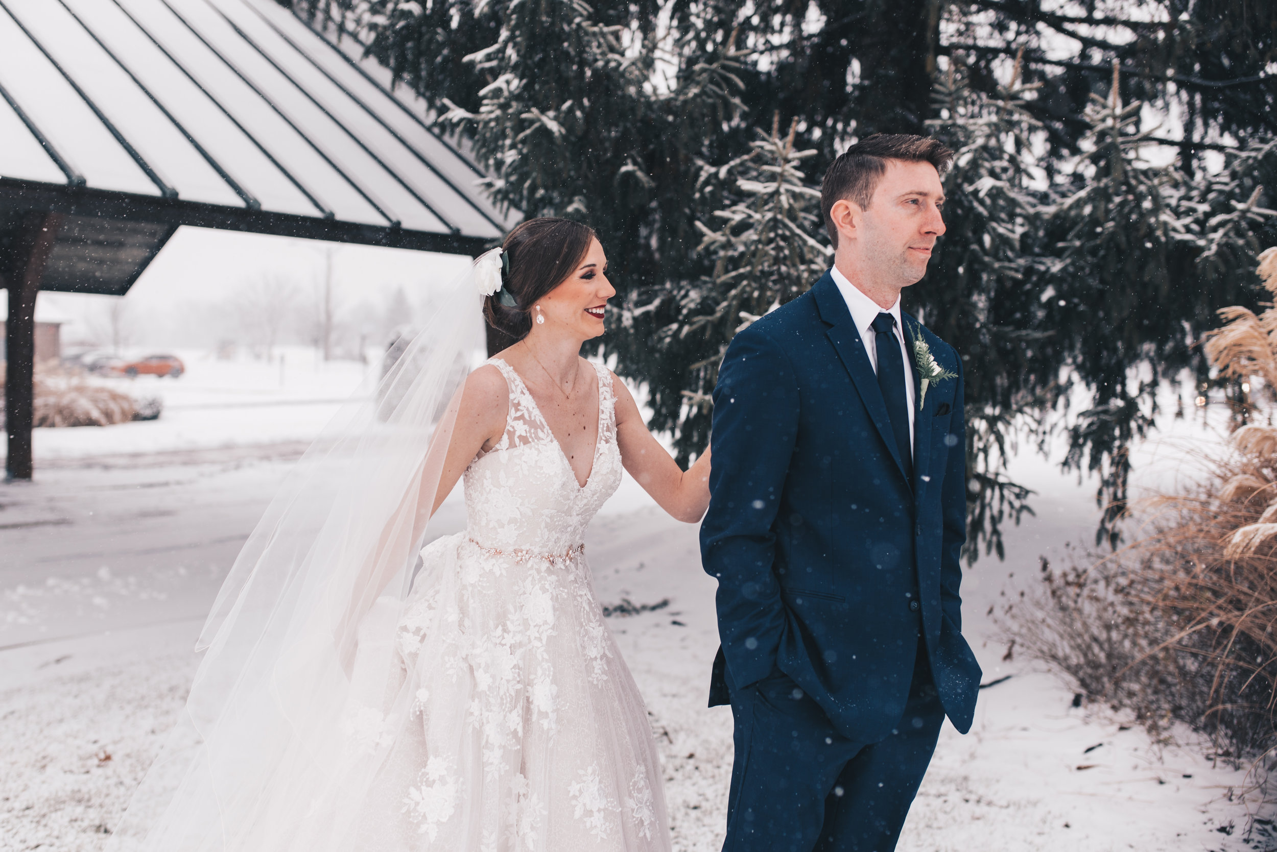 Winter Wedding, Chicago Winter Wedding, Chicago Wedding Photographer, Illinois Wedding, Illinois Wedding Photographer, Classy Modern Wedding, First Look Photos, Bride And Groom Photos