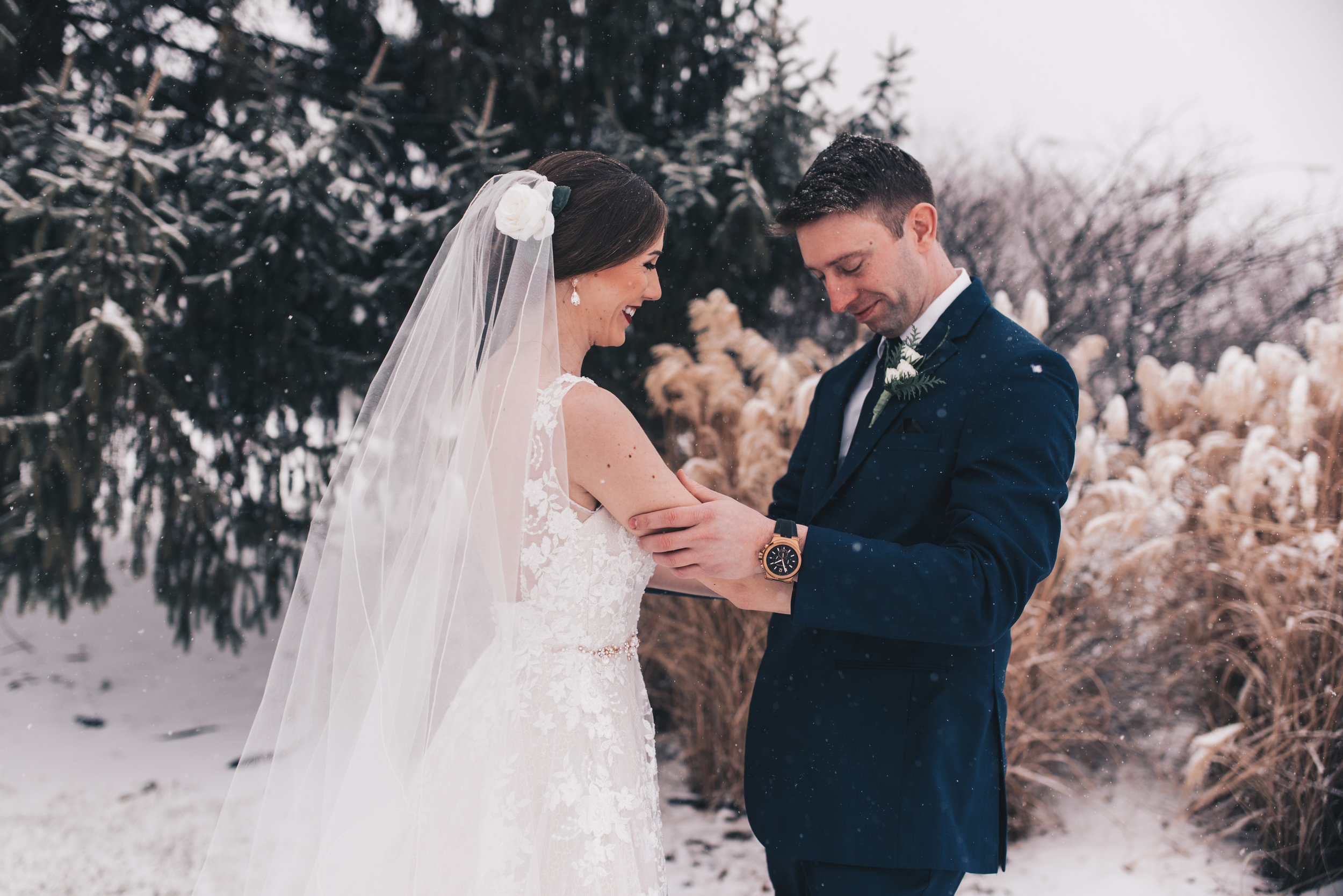 Winter Wedding, Chicago Winter Wedding, Chicago Wedding Photographer, Illinois Wedding, Illinois Wedding Photographer, Classy Modern Wedding, First Look Photos, Bride And Groom Photos