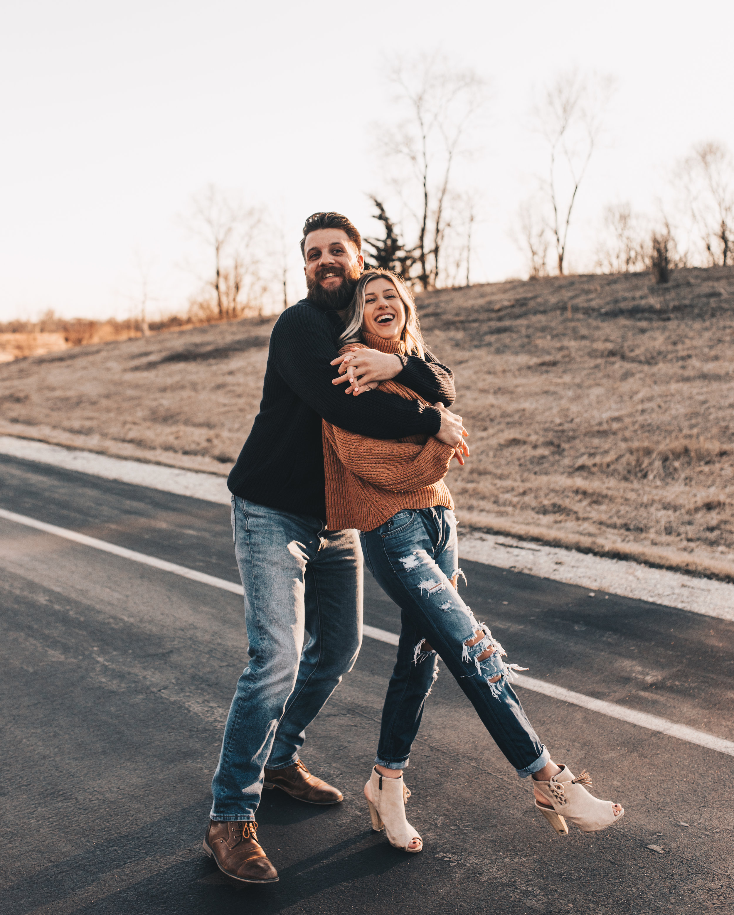 Sunset Couples Session, Sunset Couples Photos, Illinois Couples Photographer, Illinois Engagement Photographer, Adventurous Couples Photos, Midwest Couples Photographer