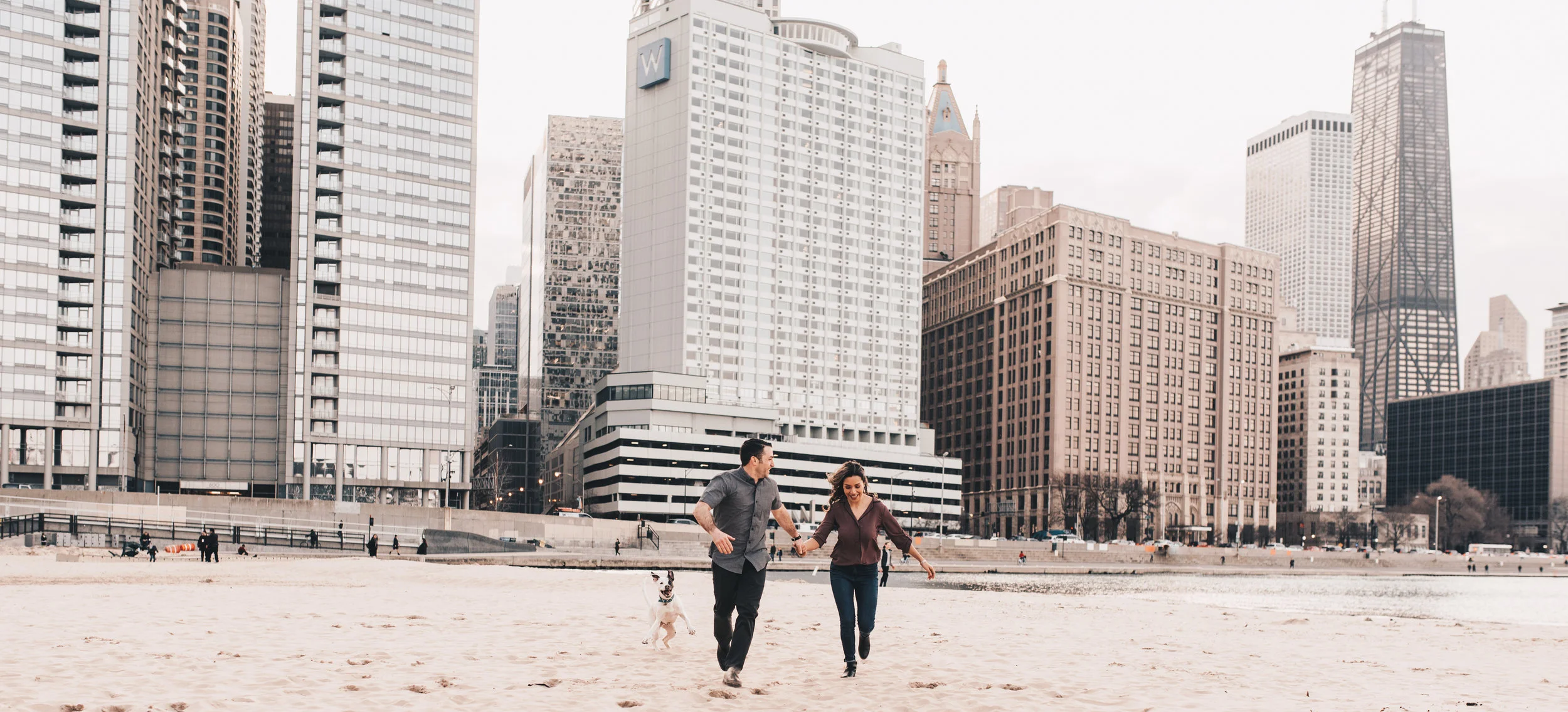 Outdoor Engagement, City Engagement, Engagement Photos, Chicago Engagement Photographer, Chicago Engagement Photography, Milton Lee Olive Park Photos, Engagement Photos with Dog