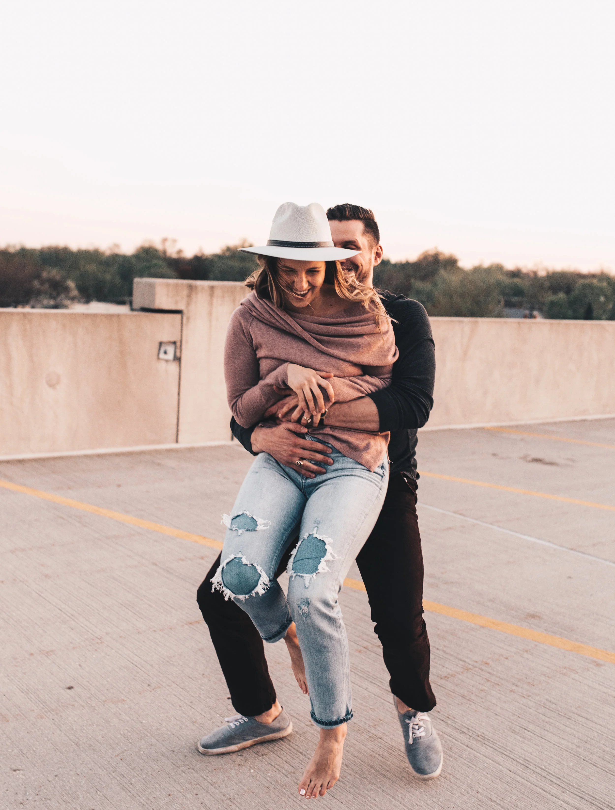 Parking Garage Couples Session, Parking Garage Engagement Session, Longboard Couples Session, Longboard Engagement Session, Skateboard Engagement Session, Skateboard Couples Session