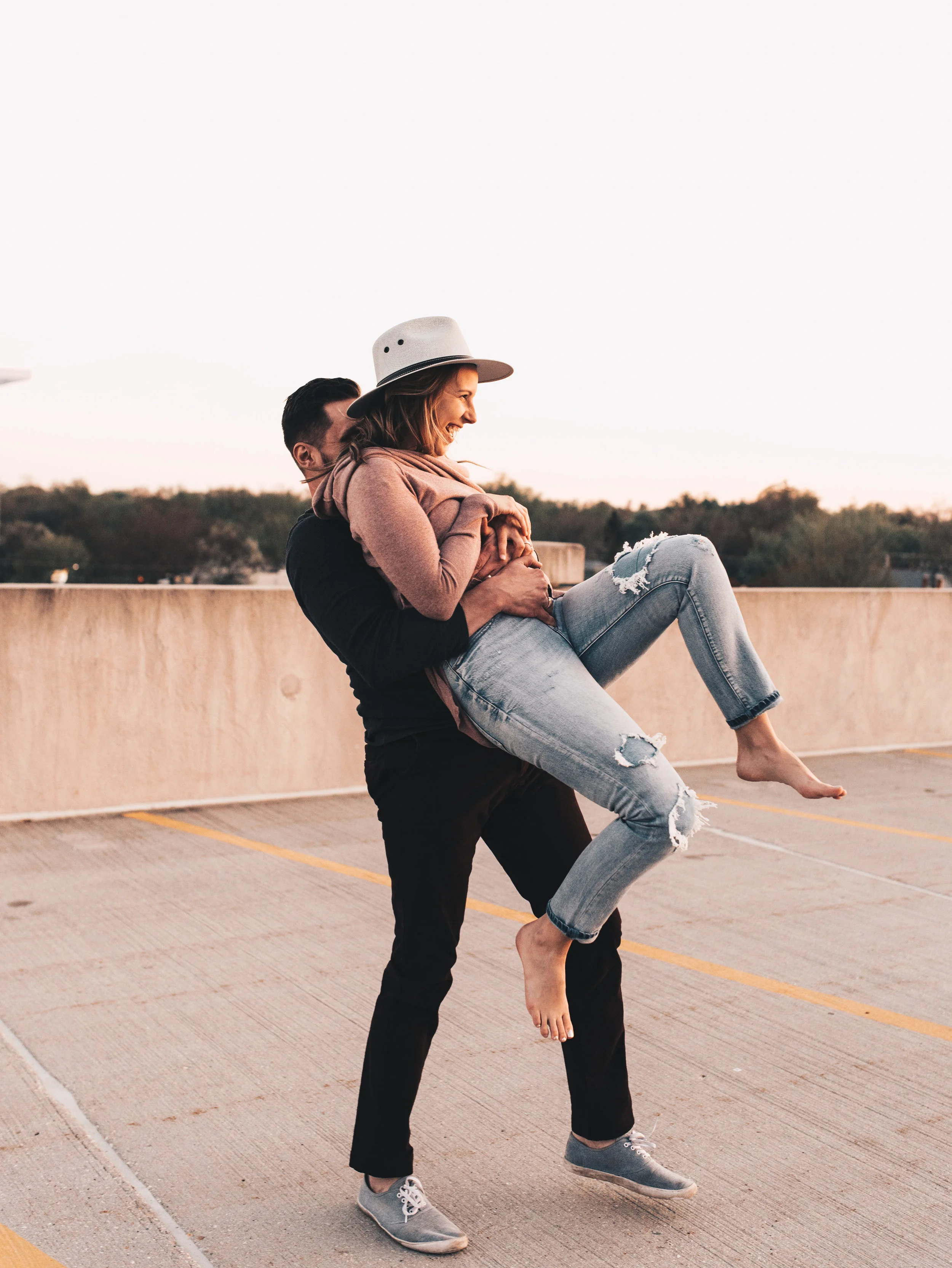 Parking Garage Couples Session, Parking Garage Engagement Session, Longboard Couples Session, Longboard Engagement Session, Skateboard Engagement Session, Skateboard Couples Session