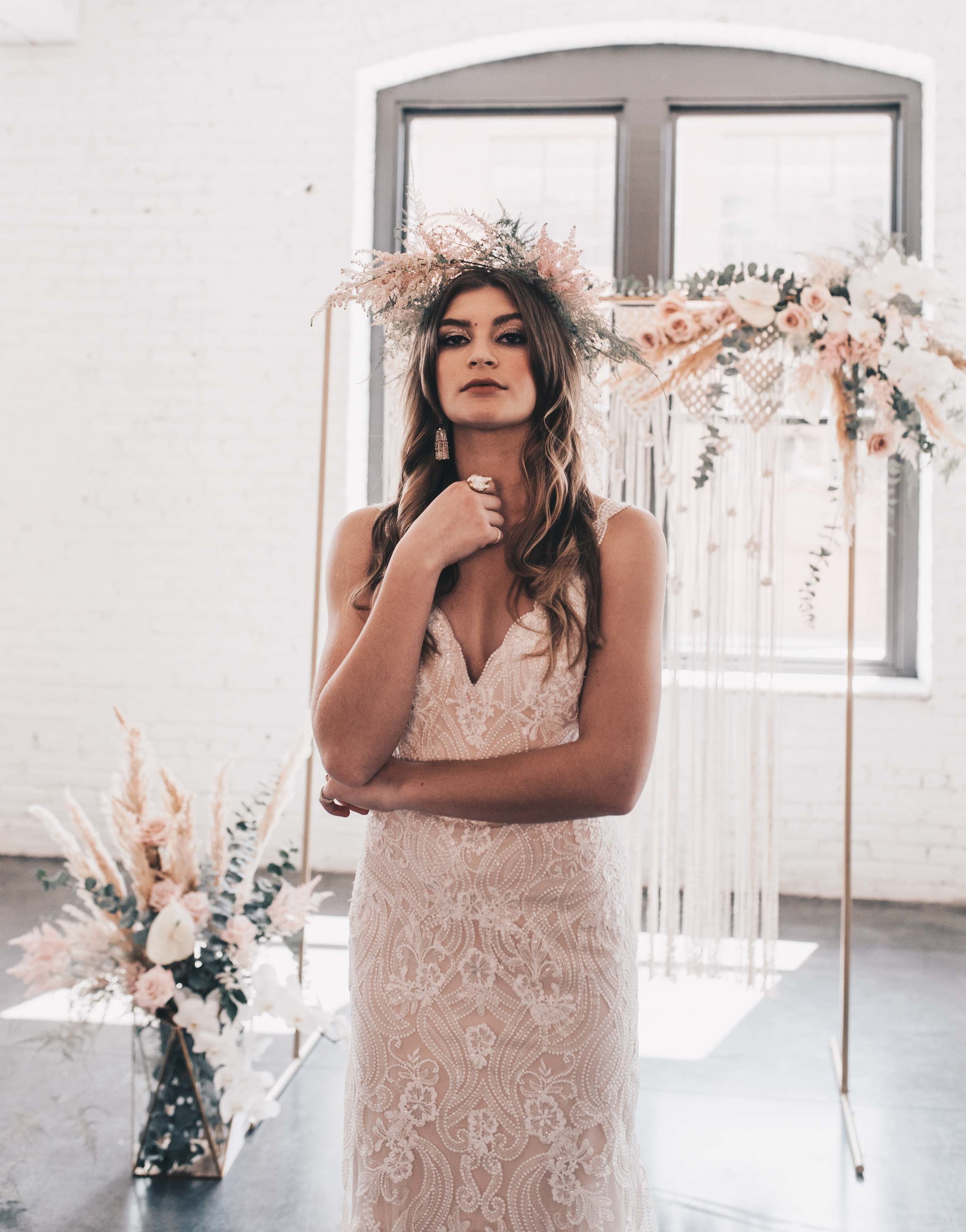 Boho Bride, Industrial Wedding, Company 251 Wedding, Bride Photos, Modern Bride, Midwest Bride, Romantic Rustic Wedding, Wedding Decor, Wedding Dress, Boho Wedding