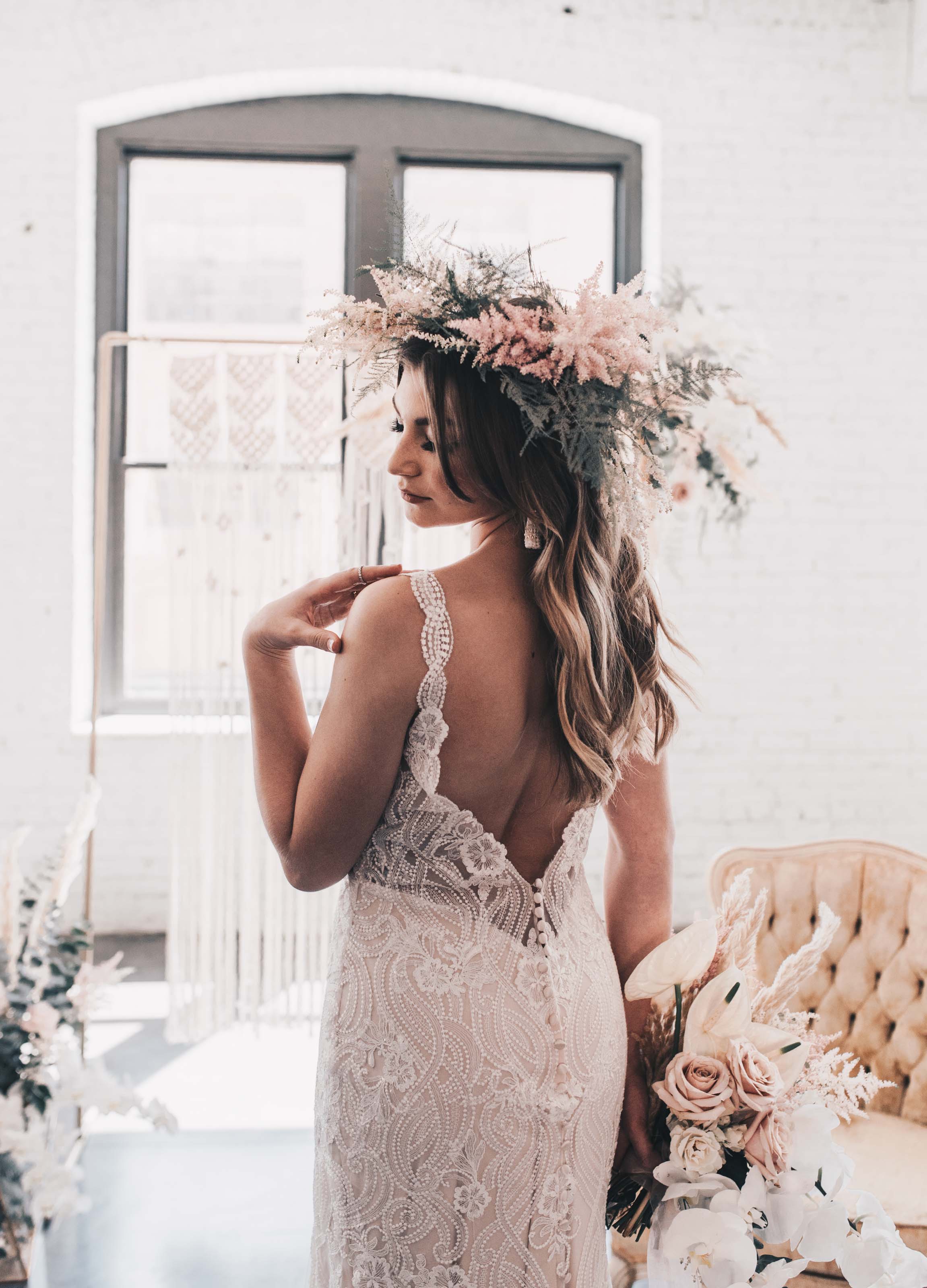 Boho Bride, Industrial Wedding, Company 251 Wedding, Bride Photos, Modern Bride, Midwest Bride, Romantic Rustic Wedding, Wedding Decor, Wedding Dress, Boho Wedding