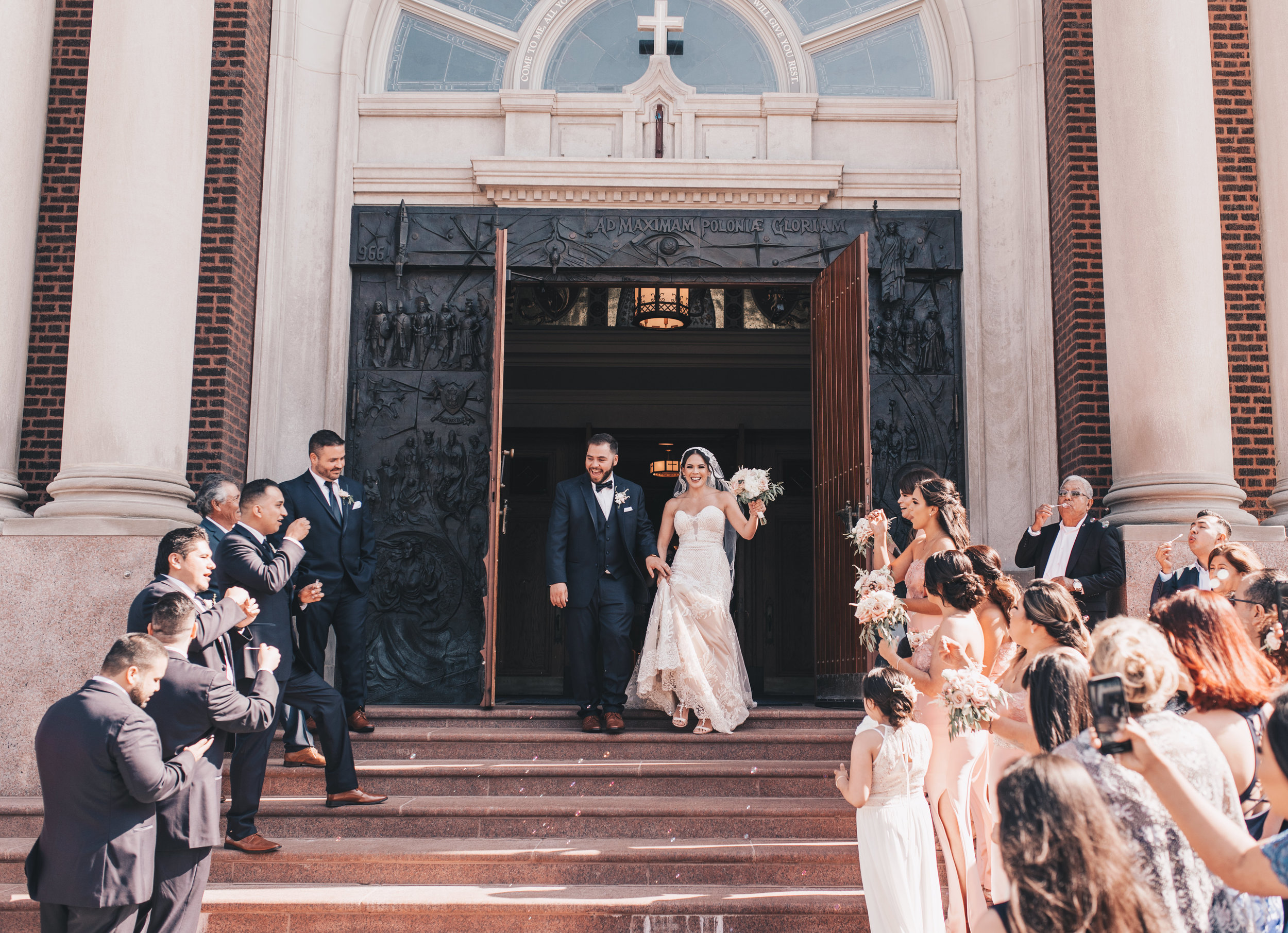 Illinois Wedding, Midwest Wedding, Chicago Wedding, Church Wedding Ceremony, Wedding Bubble Exit, Bride and Groom Photos 