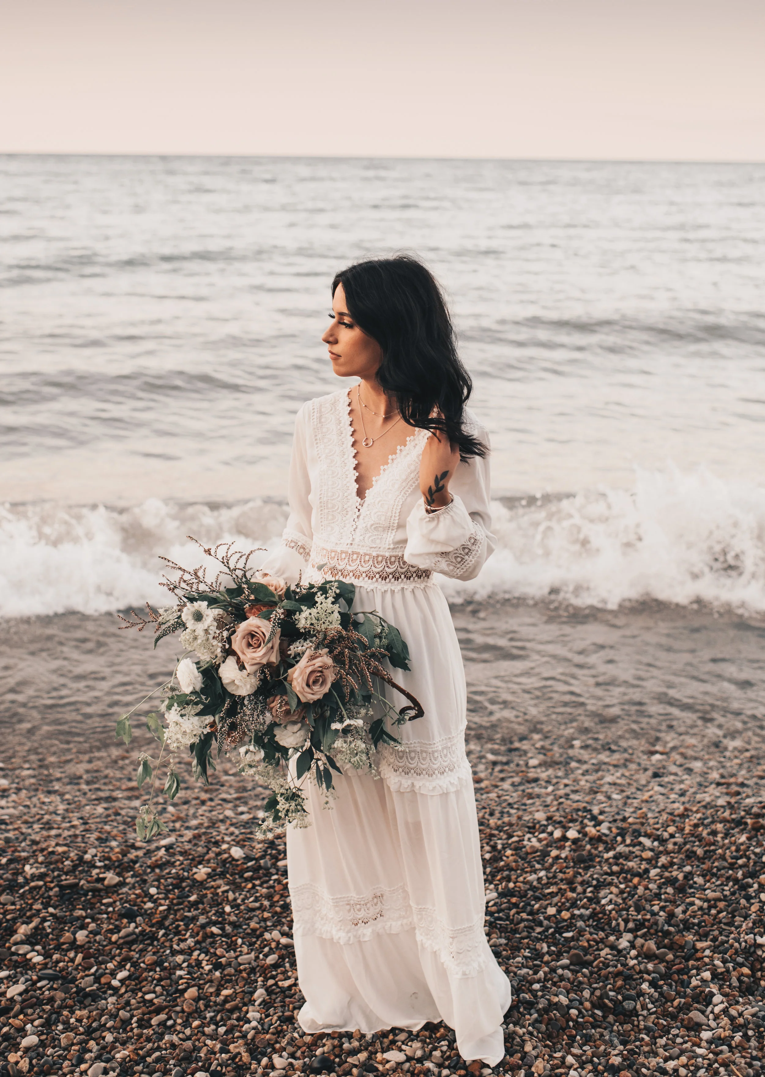 Lake Michigan Beach Session, Lake Michigan Beach Elopement, Summer Beach Elopement, Dreamy Beach Elopement, Illinois Beach Elopement, Indiana Dunes Elopement, Warren Dunes Elopement