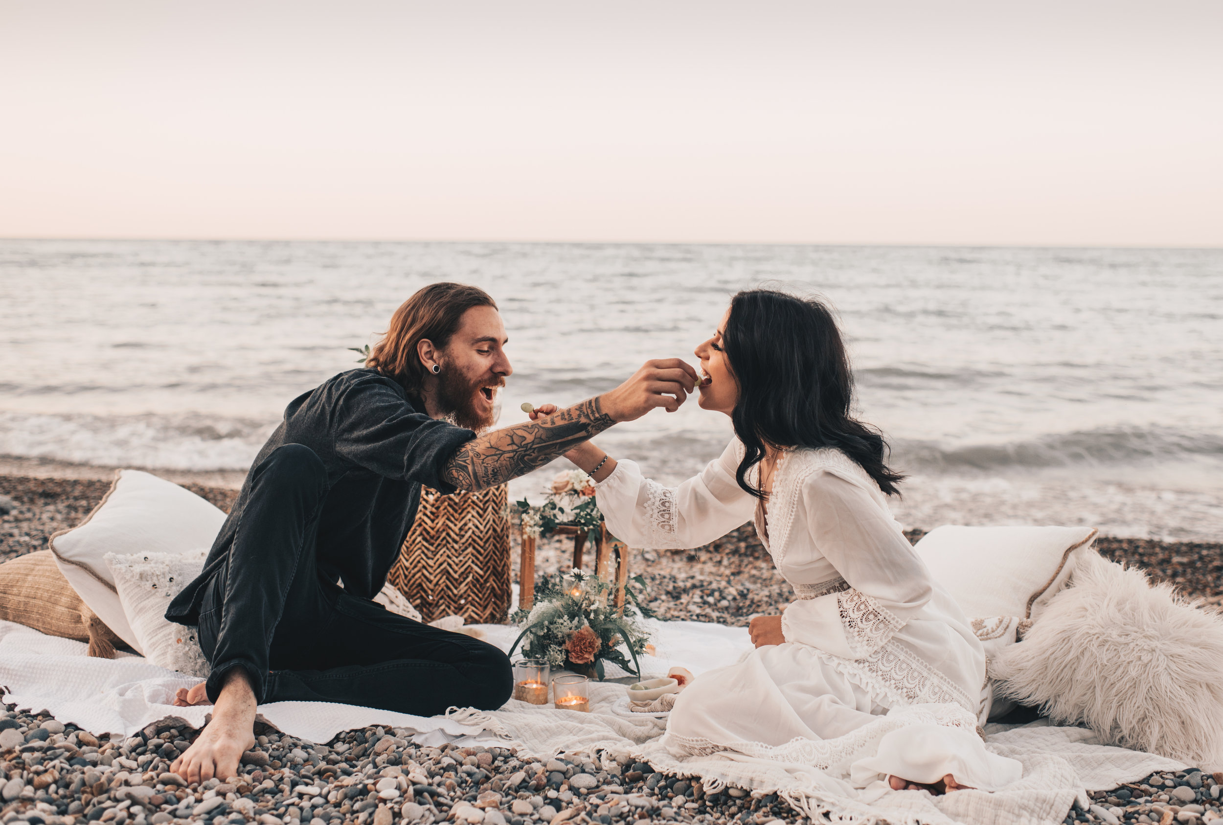 Lake Michigan Beach Session, Lake Michigan Beach Elopement, Summer Beach Elopement, Dreamy Beach Elopement, Illinois Beach Elopement, Indiana Dunes Elopement, Beach Picnic Elopement