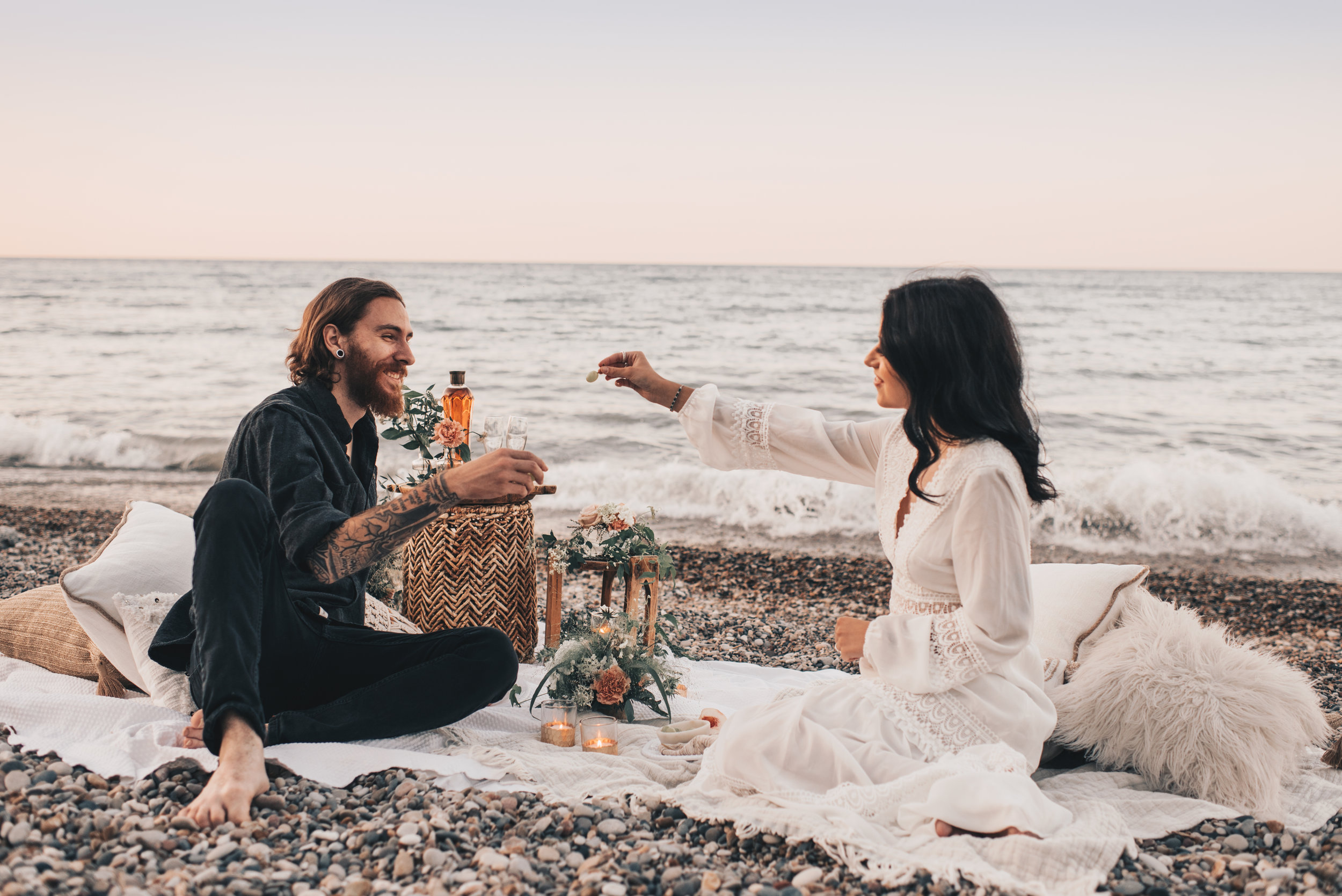 Lake Michigan Beach Session, Lake Michigan Beach Elopement, Summer Beach Elopement, Dreamy Beach Elopement, Illinois Beach Elopement, Indiana Dunes Elopement, Picnic Elopement