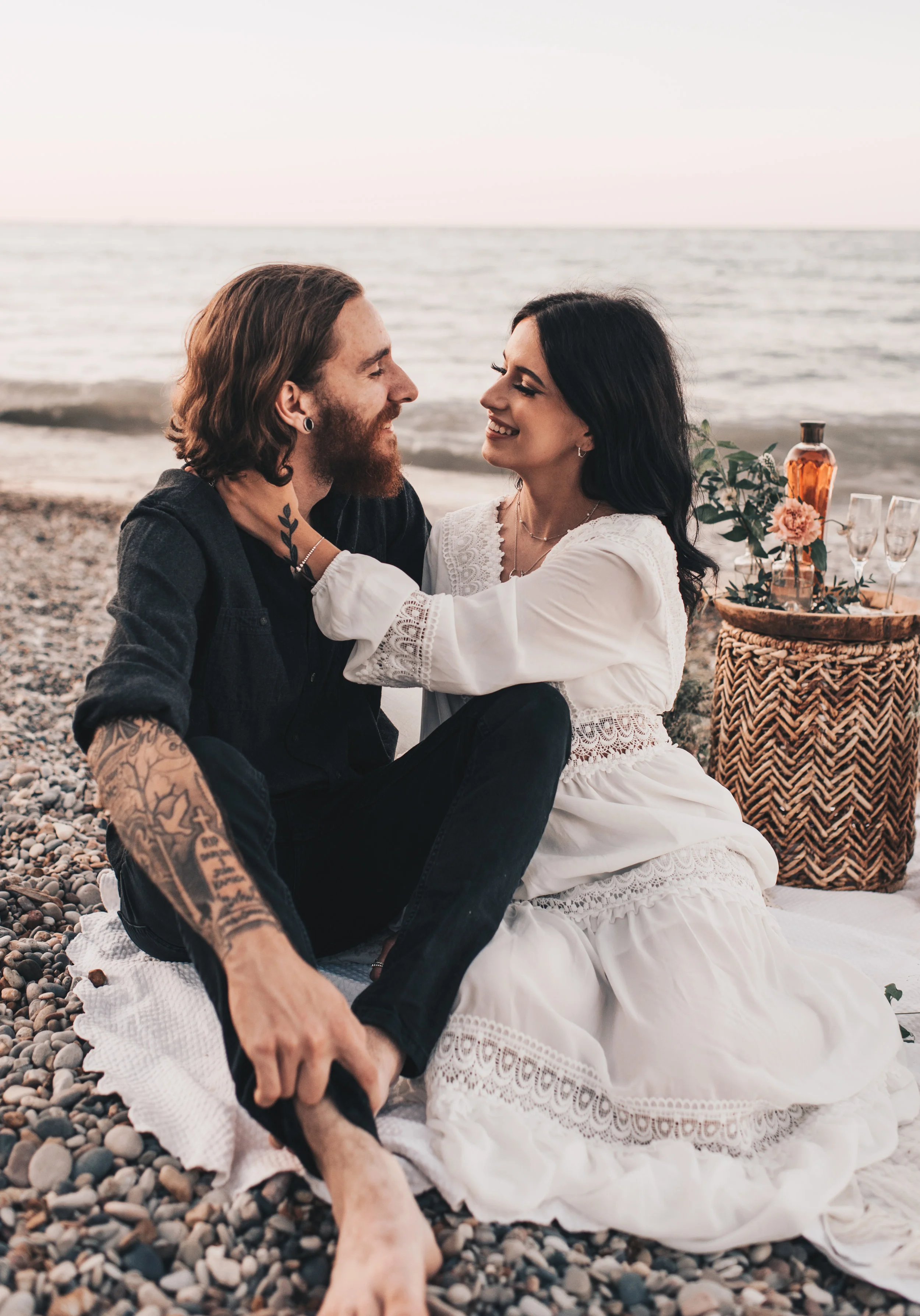 Lake Michigan Beach Session, Lake Michigan Beach Elopement, Summer Beach Elopement, Dreamy Beach Elopement, Illinois Beach Elopement, Indiana Dunes Elopement, Beach Picnic Elopement