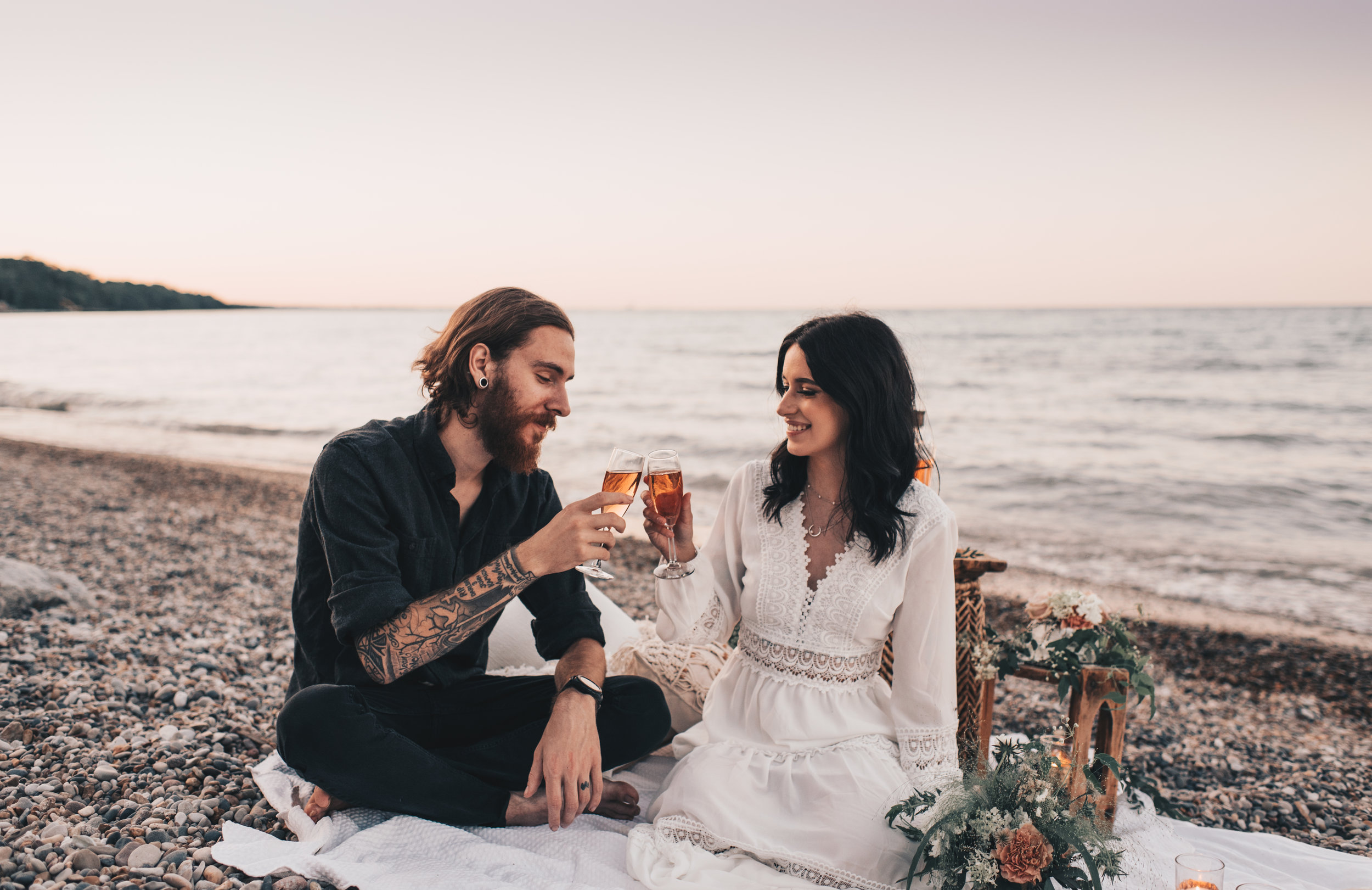 Lake Michigan Beach Session, Lake Michigan Beach Elopement, Summer Beach Elopement, Dreamy Beach Elopement, Illinois Beach Elopement, Indiana Dunes Elopement, Beach Picnic Elopement