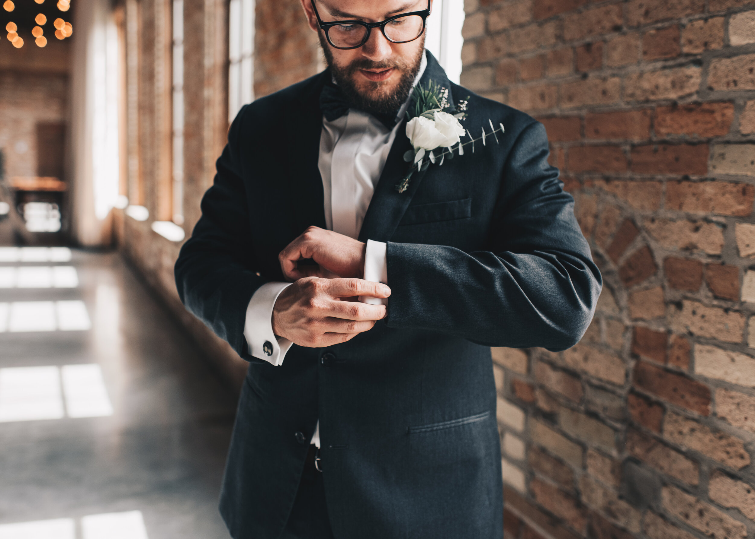 Modern Industrial Wedding, The Brix on the Fox, The BRIX, Groom Attire, Modern Midwest Wedding