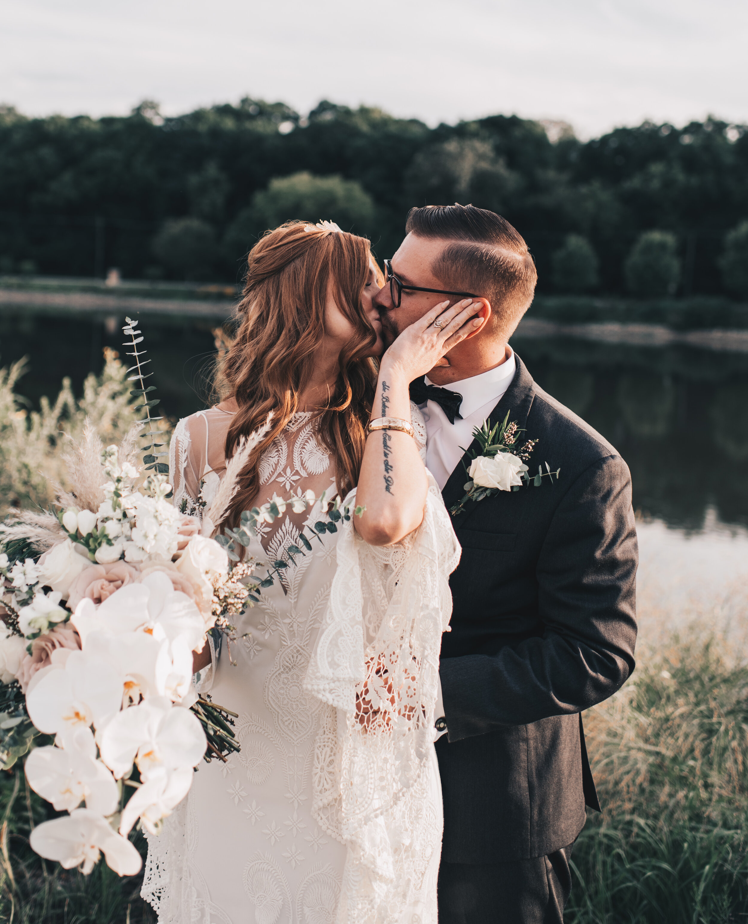 Modern Industrial Wedding, The Brix on the Fox, The BRIX, Chicago Industrial Wedding, Modern Midwest Wedding, The Brix on the Fox Wedding, The BRIX Wedding, Outdoor Boho Bride and Groom Photos