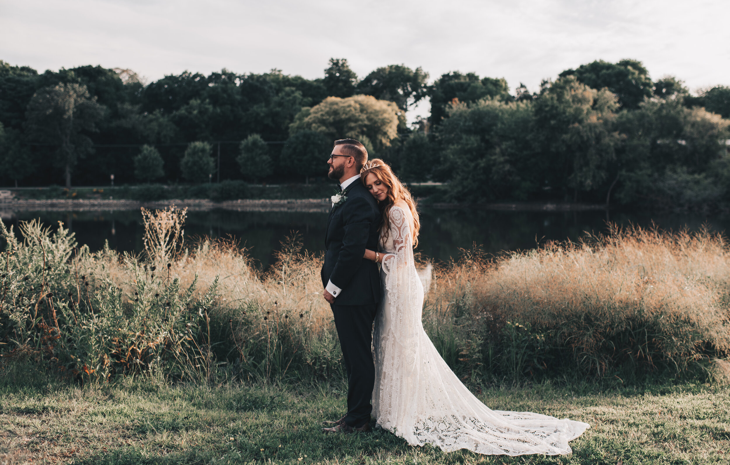 Modern Industrial Wedding, The Brix on the Fox, The BRIX, Chicago Industrial Wedding, Modern Midwest Wedding, The Brix on the Fox Wedding, The BRIX Wedding, Outdoor Boho Bride and Groom Photos