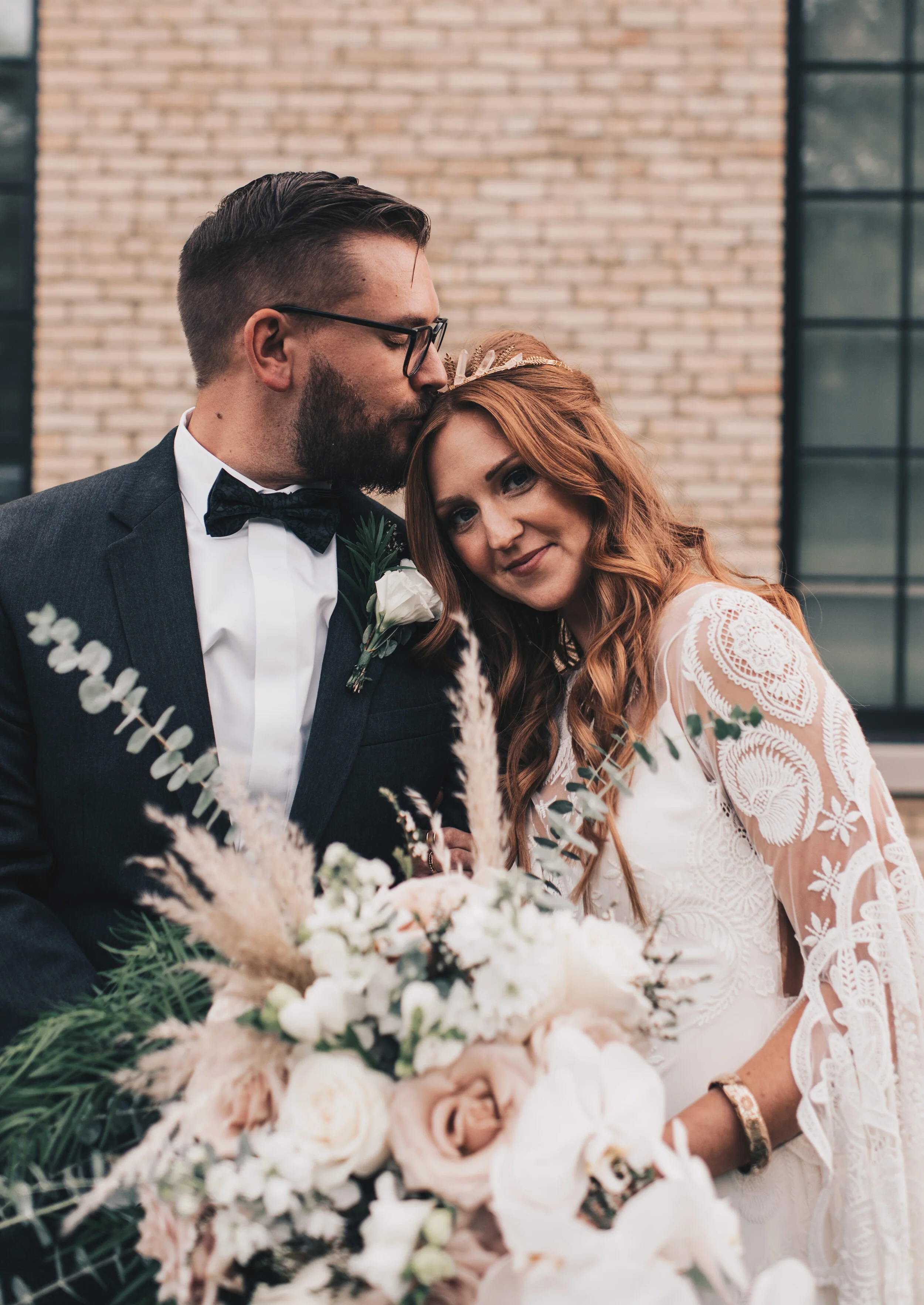 Modern Industrial Wedding, The Brix on the Fox, The BRIX, Chicago Industrial Wedding, Modern Midwest Wedding, The Brix on the Fox Wedding, The BRIX Wedding, Outdoor Boho Bride and Groom Photos