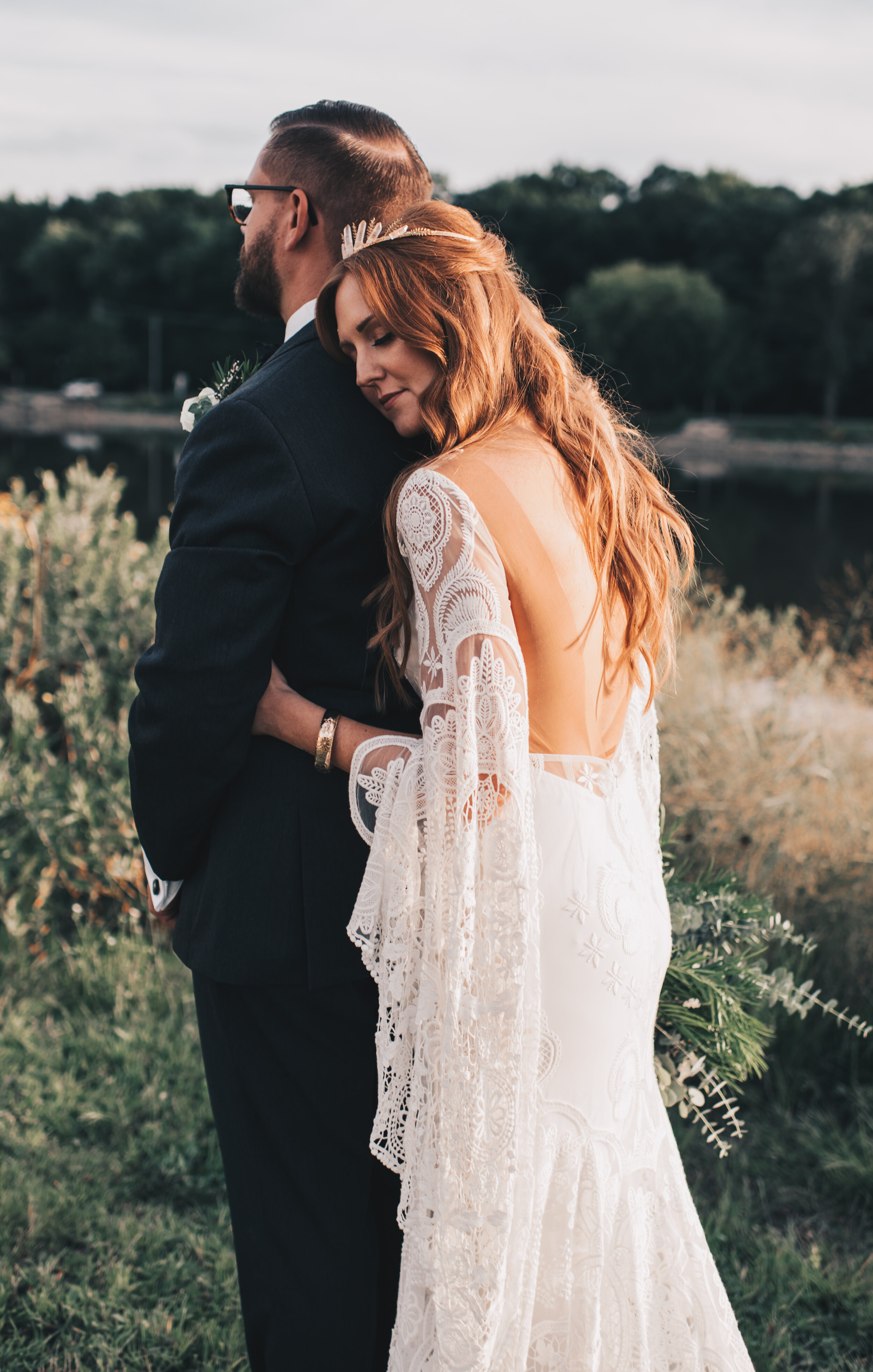 Modern Industrial Wedding, The Brix on the Fox, The BRIX, Chicago Industrial Wedding, Modern Midwest Wedding, The Brix on the Fox Wedding, The BRIX Wedding, Outdoor Boho Bride and Groom Photos