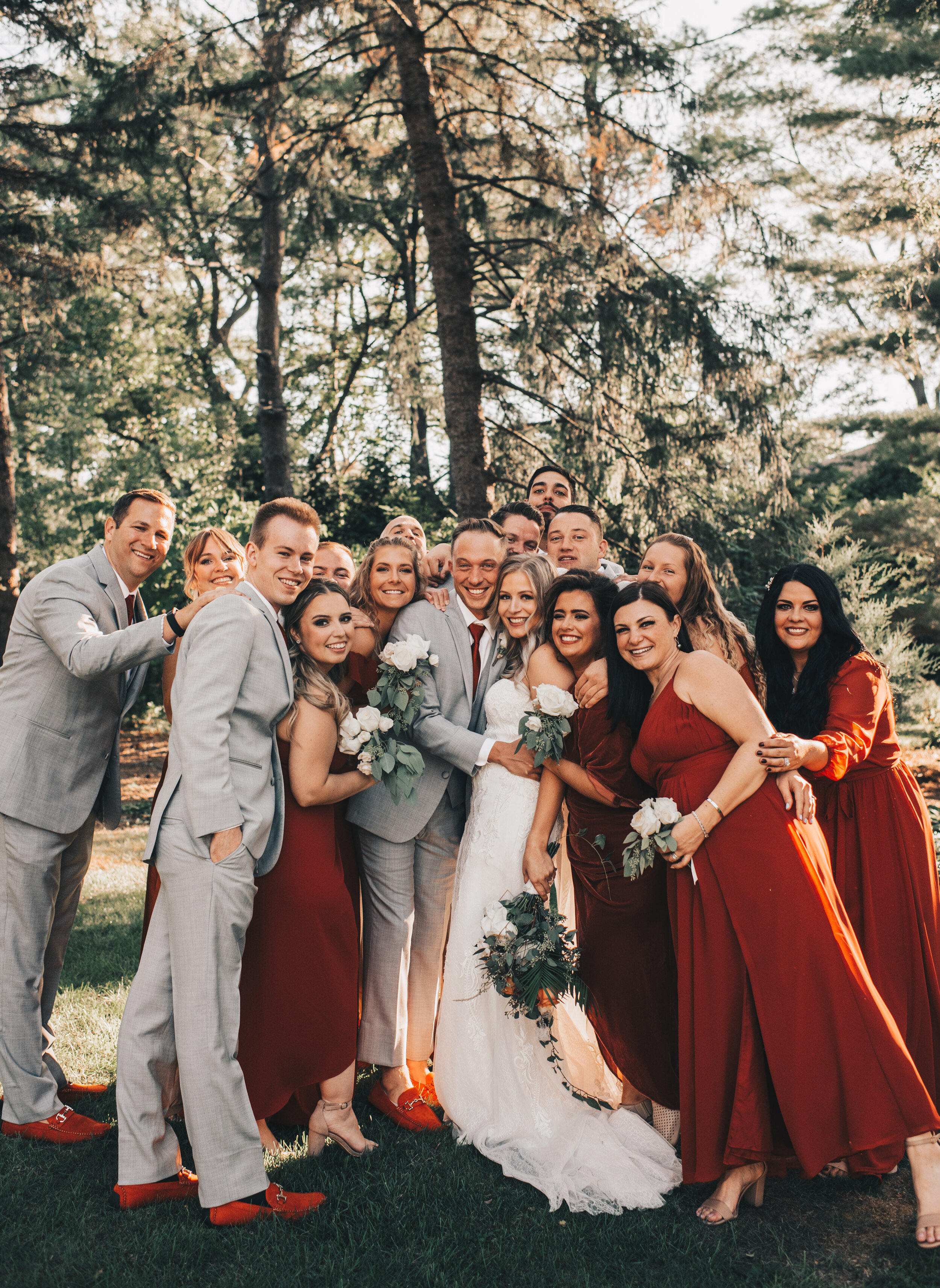 Midwest Backyard Wedding, Intimate Wedding, Outdoor Wedding, Illinois Backyard Wedding, Illinois Intimate Wedding, Bridal Party Photos