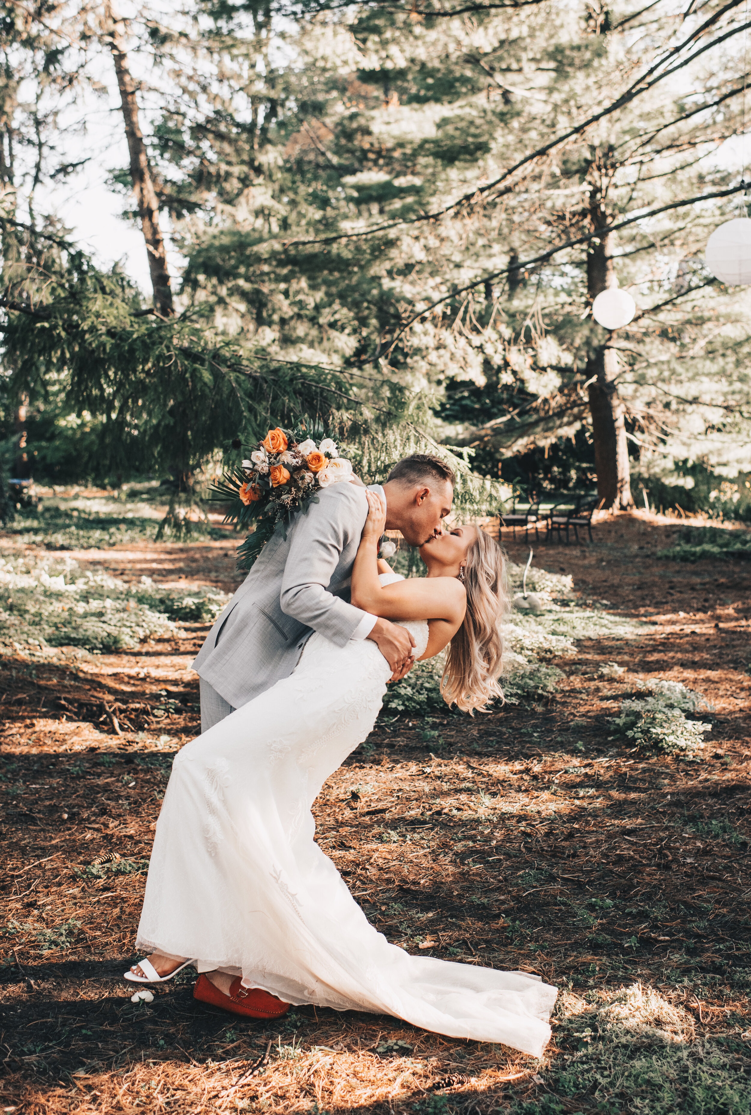 Midwest Backyard Wedding, Intimate Wedding, Outdoor Wedding, Illinois Backyard Wedding, Illinois Intimate Wedding, Bride &amp; Groom Photos 