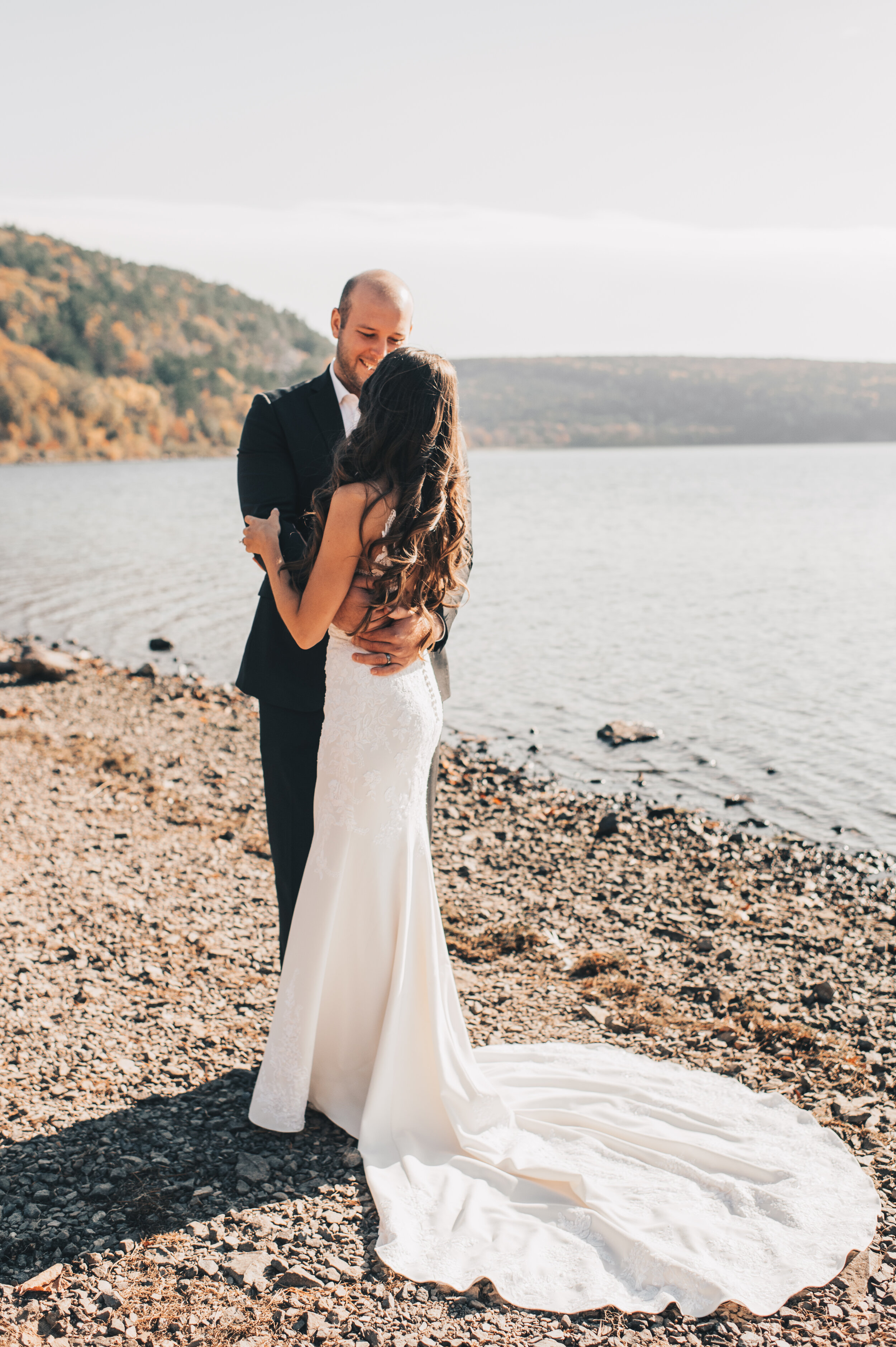 Devils Lake State Park Wedding, Devils Lake State Park Elopement, Baraboo Wisconsin Wedding, Bride and Groom Beach Photos, Bride and Groom Mountain Photos, Midwest Adventurous Wedding