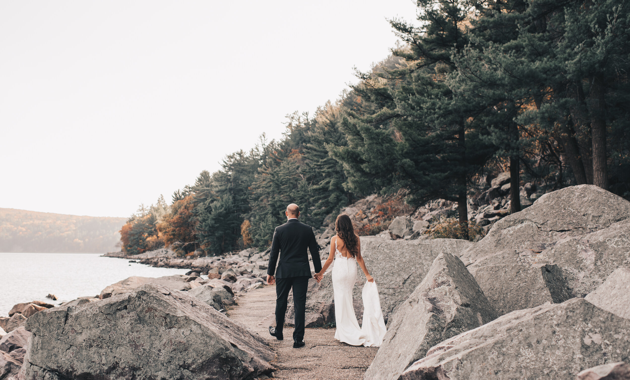 Devils Lake State Park Wedding, Devils Lake State Park Elopement, Baraboo Wisconsin Wedding, Bride and Groom Beach Photos, Bride and Groom Mountain Photos, Midwest Adventurous Wedding