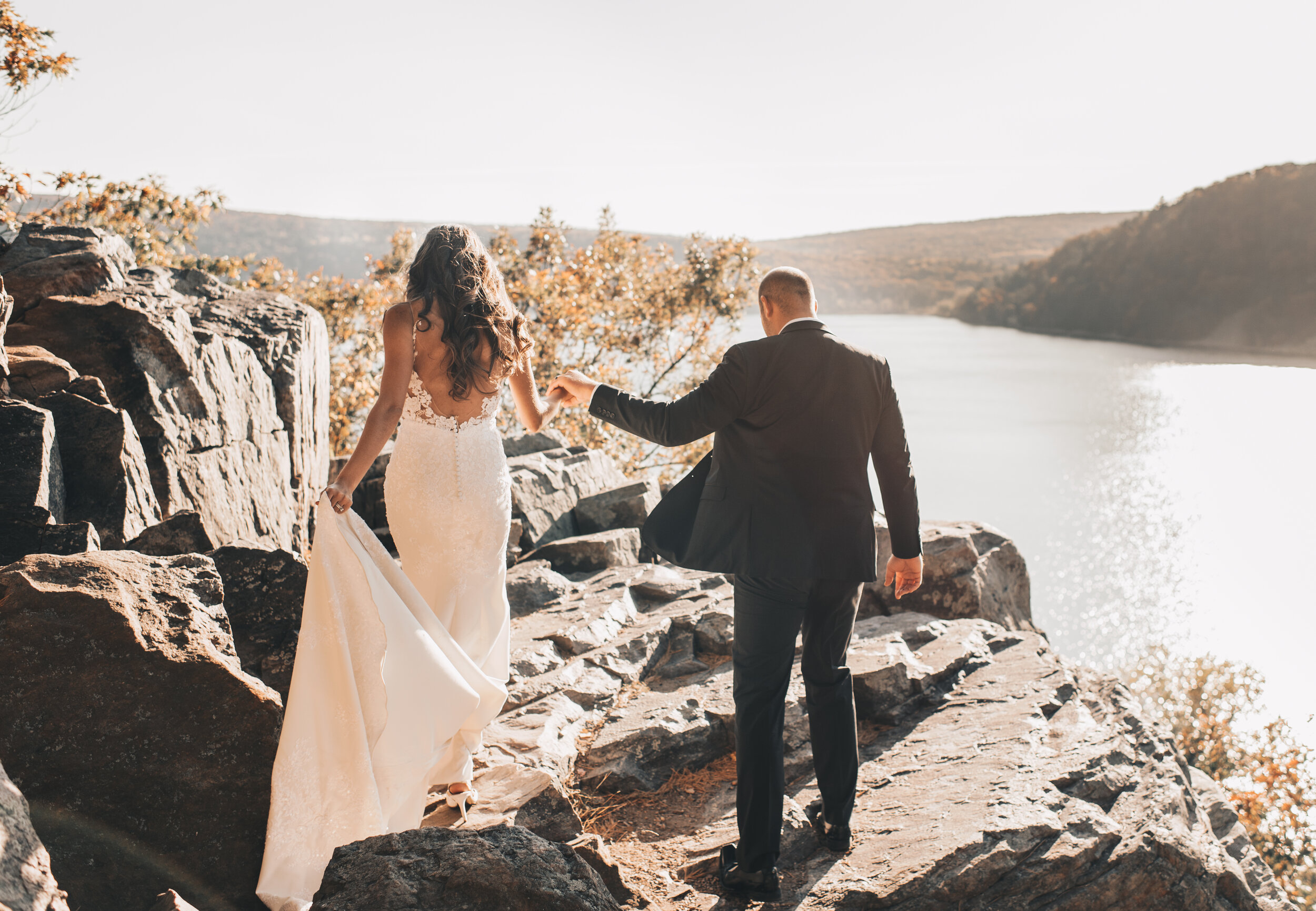 Devils Lake State Park Wedding, Devils Lake State Park Elopement, Baraboo Wisconsin Wedding, Bride and Groom Beach Photos, Bride and Groom Mountain Photos, Midwest Adventurous Wedding