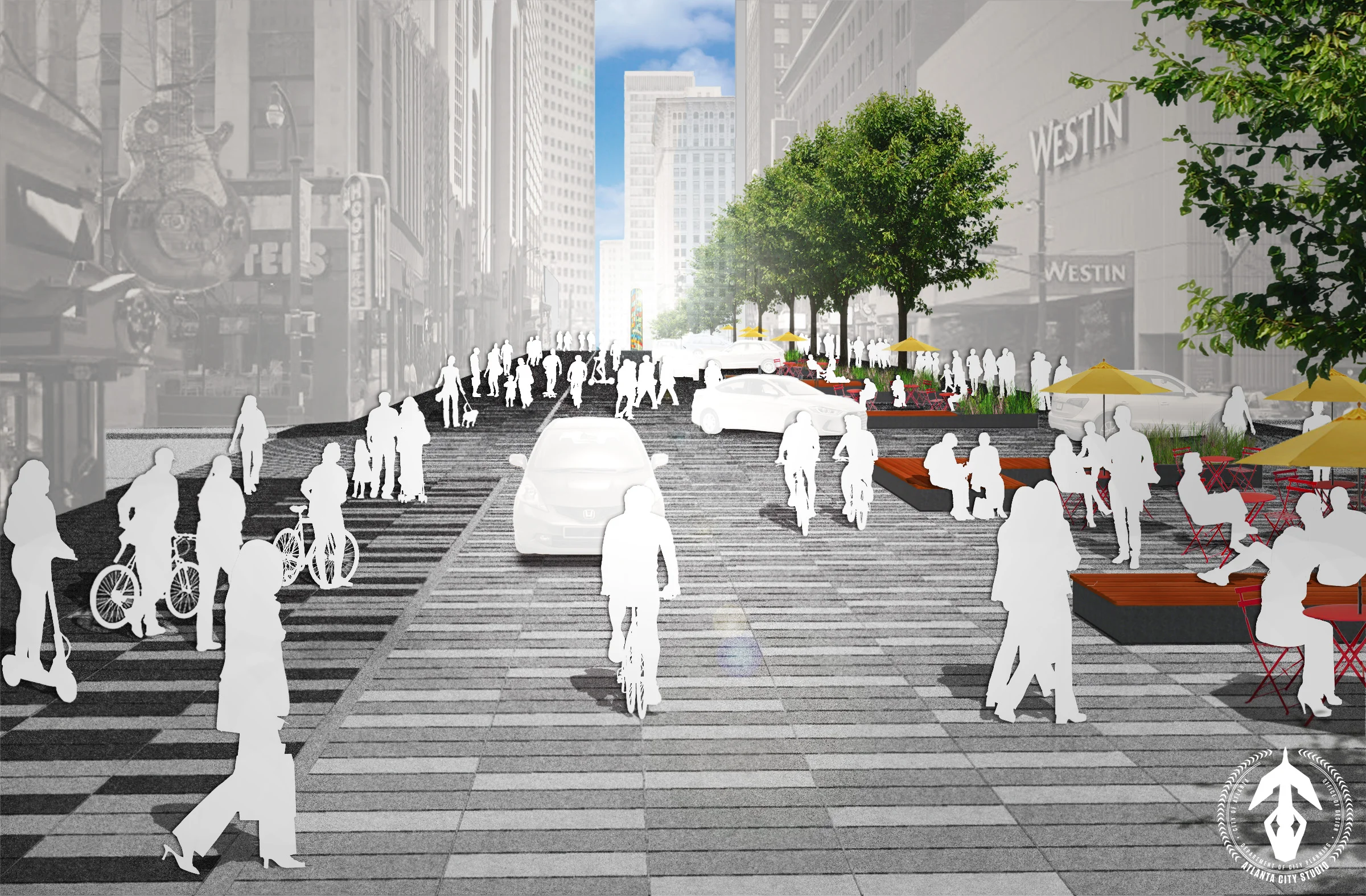 Proposed design looking towards Margaret Mitchell Square