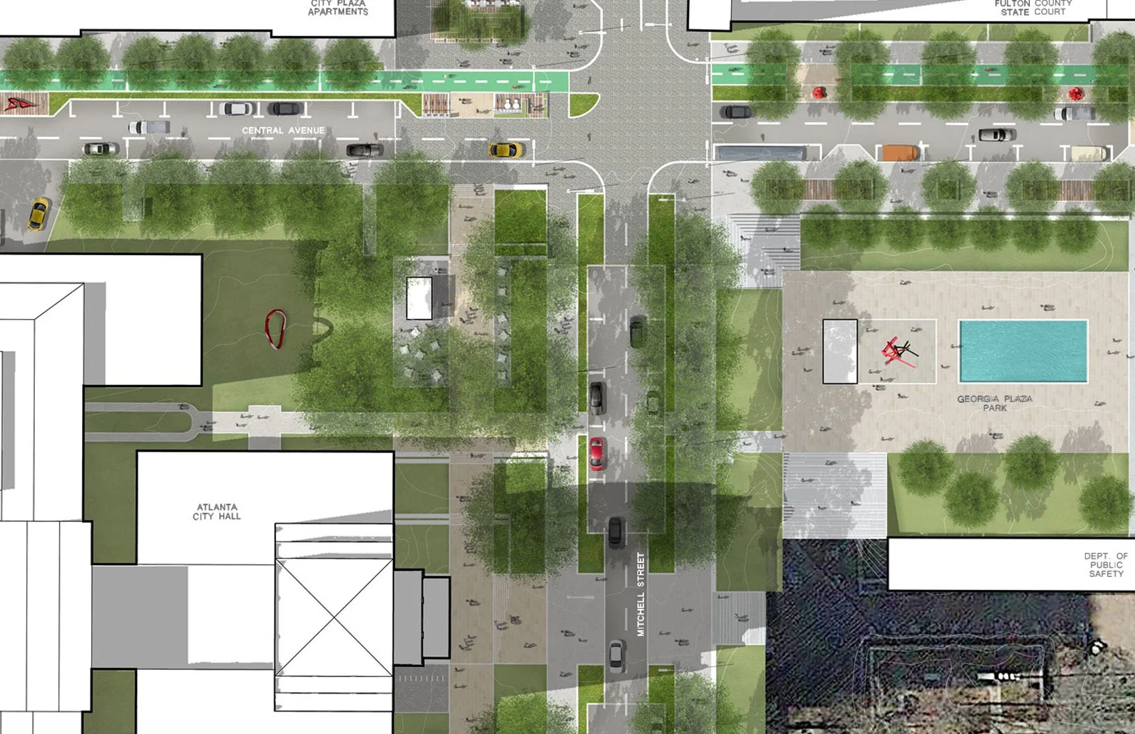 City Hall and Georgia Plaza Park (courtesy of Perkins+Will)