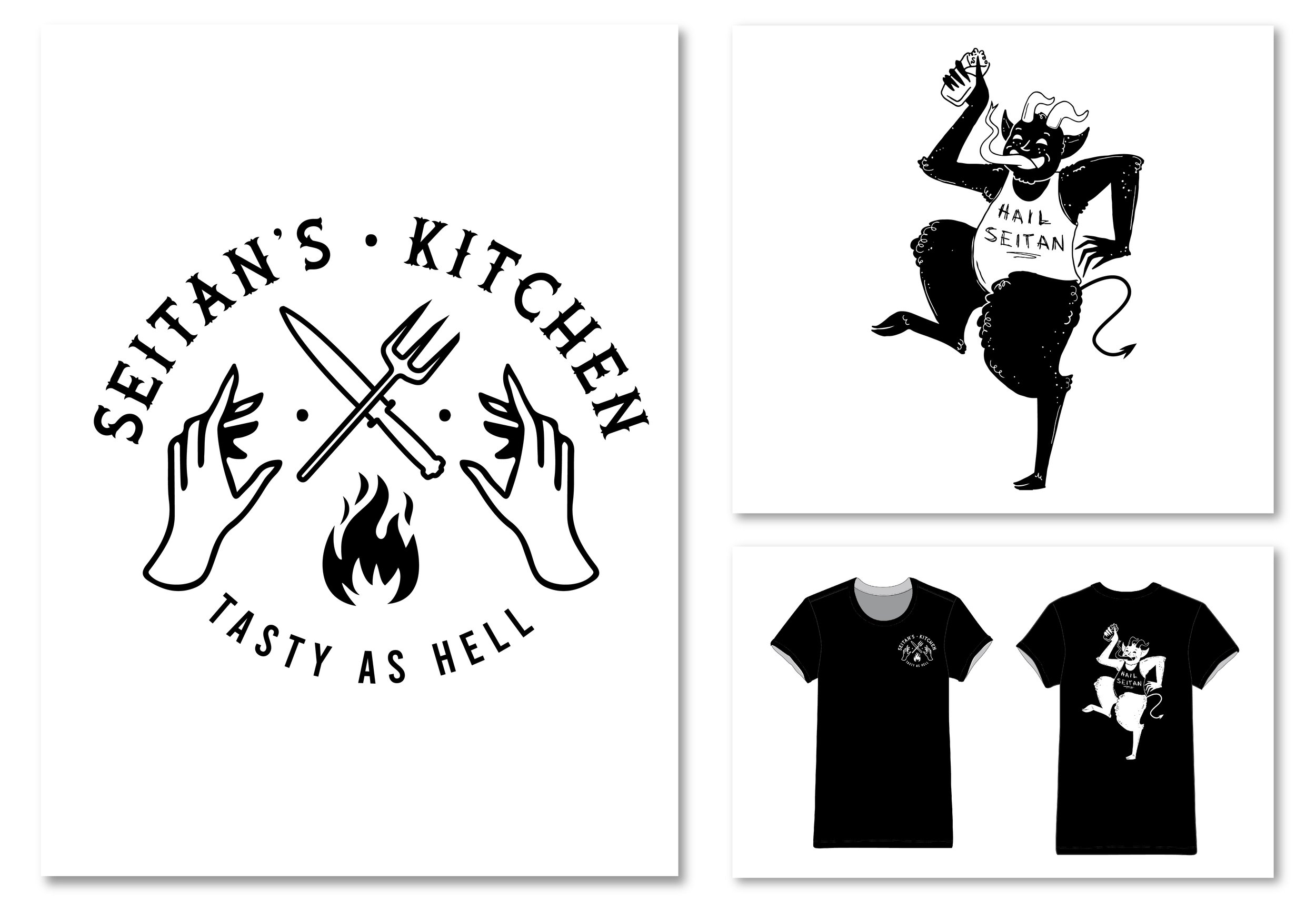 Logo and illustration design for Seitan’s Kitchen