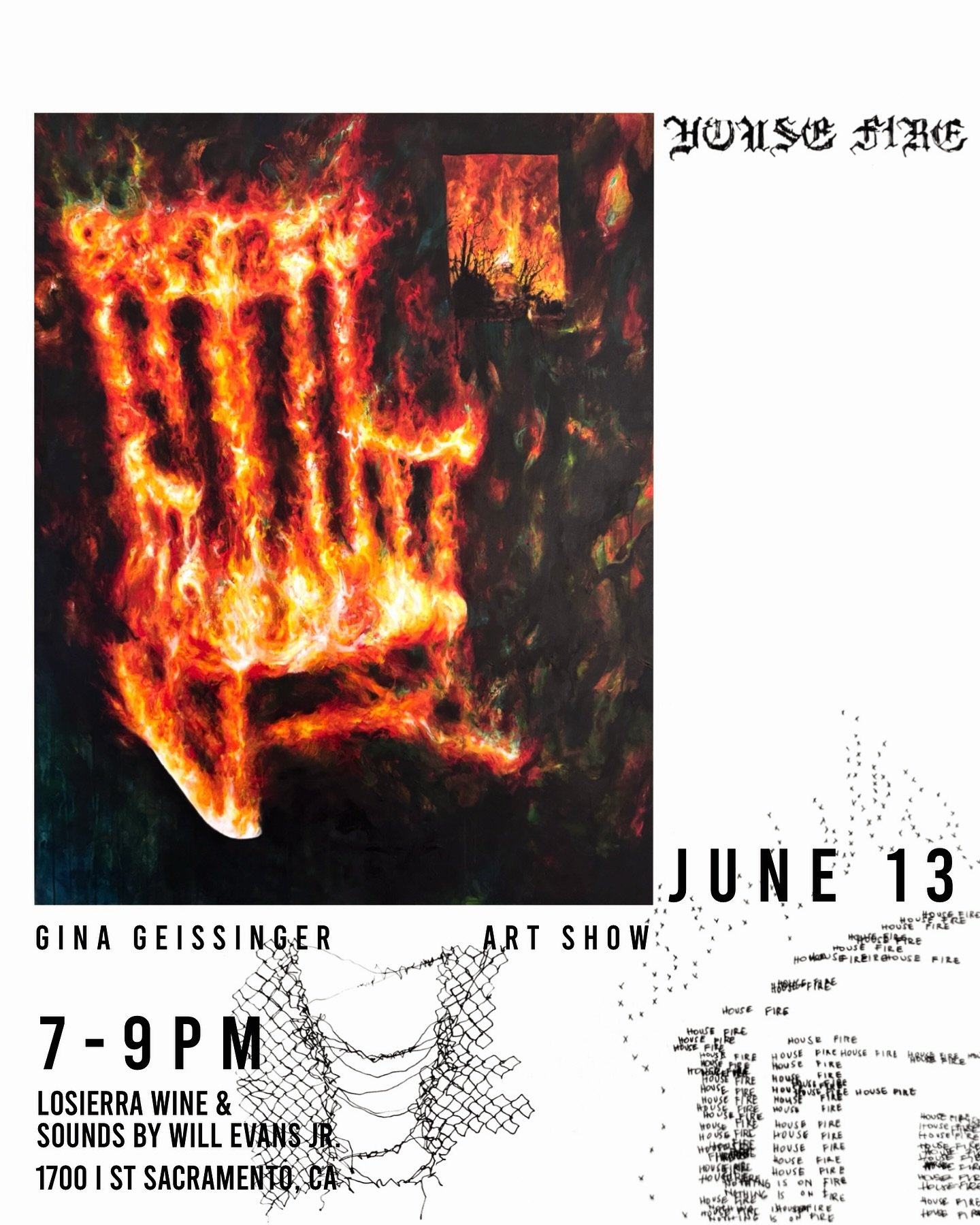 come join us friday the 13th, 7-9pm for the reception showcasing House Fire.

House Fire is a collection of recent work by Gina Geissinger embodying fading memories, warped dreams, and loss, both sudden and slow.
Presented by Propagate + @losierra_wi