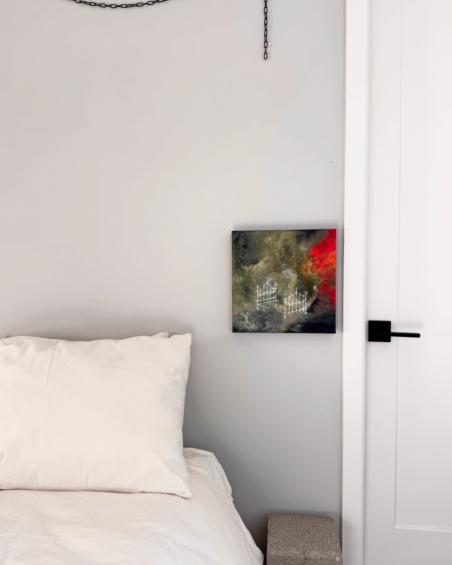 goodnight nobody!

you are beautiful &amp; all alone.
12x12, acrylic on canvas

&amp; some pics from house fire 
🪿🪿🪿