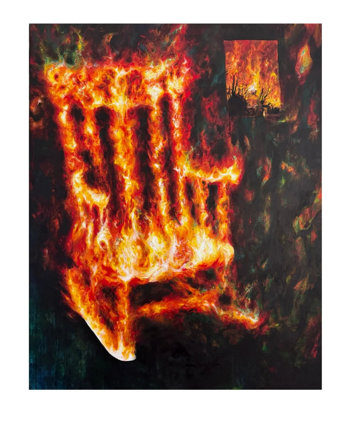 some pages from the zine x @the_1997_film 
ft. The Rocking Chair I Lost, 60 x 48 in, acrylic on canvas, 2025
I Am The Mouth That Bites And The Hand That Feeds, 14 x 11 in, oil pastel on matte board in handbuilt ceramic frame, 2025
&amp; For Luck, For