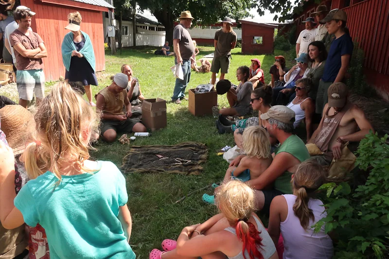 The weekend ended with a trading blanket. Jared traded copies of The Puddle Garden for soap and a wrought iron bracelet.
