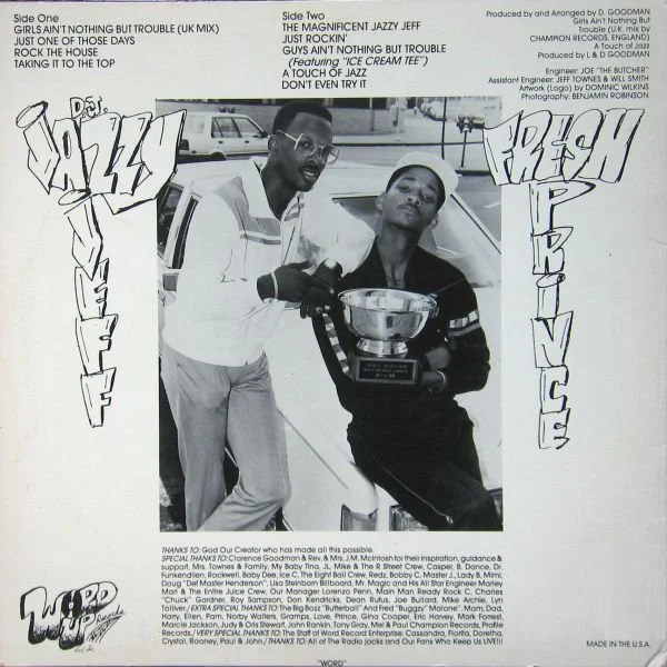 The original back cover to 'Rock The House'