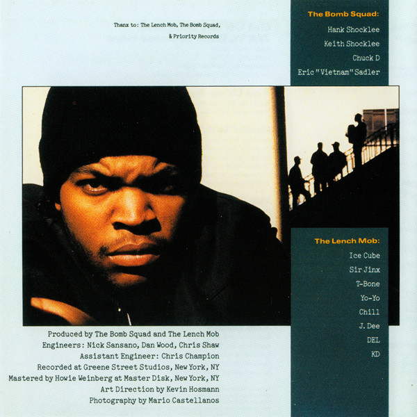 CD art inlay from Ice-Cube's AmeriKKKa's Most Wanted