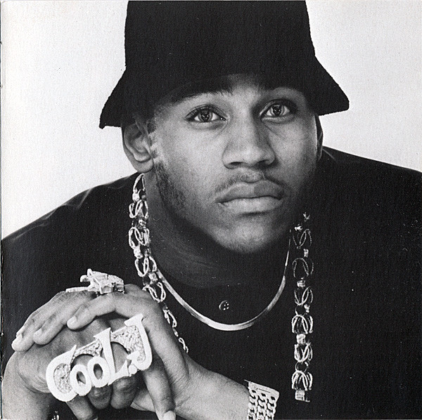 Great b&w photo of LL Cool J wearing cat-like eye lenses