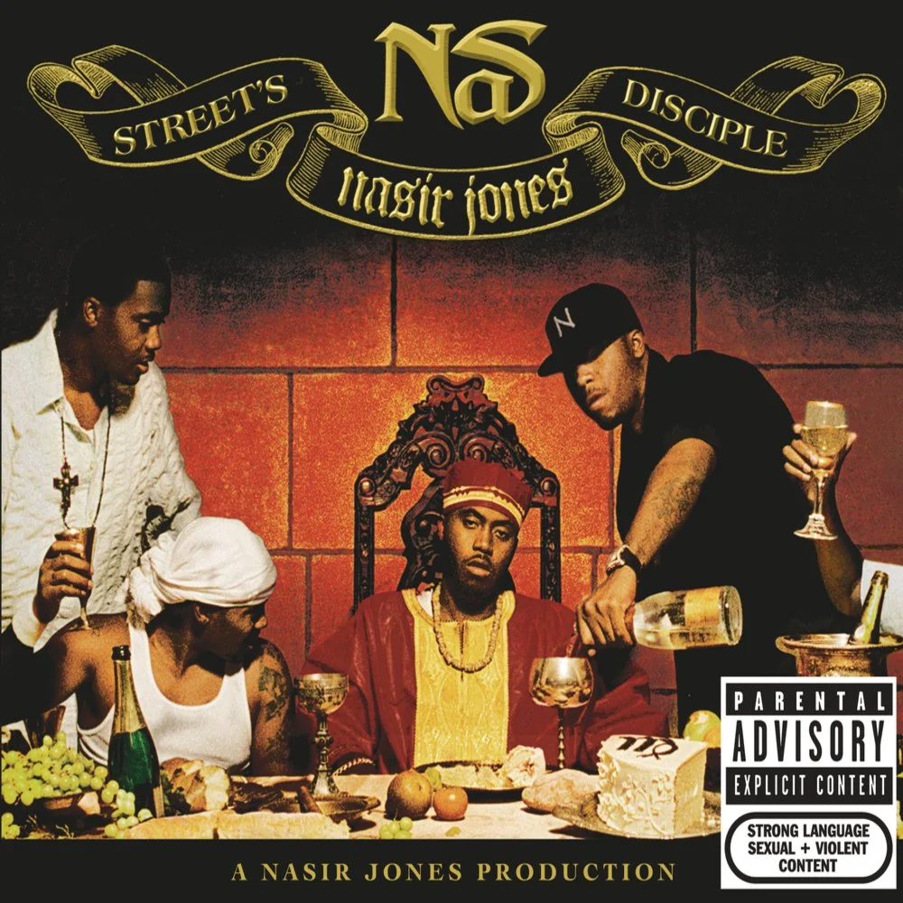 The Street's Disciple cover portrays Nas as Jesus in The Last Supper