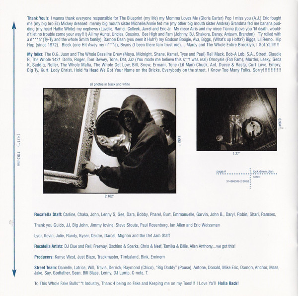 Jay-Z portrayed as a young street hustler in possesion of “The Blueprint” to make it BIG