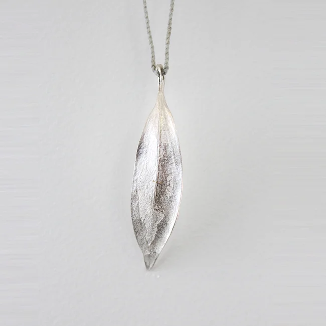Single Leaf Pendant with Braided Cord