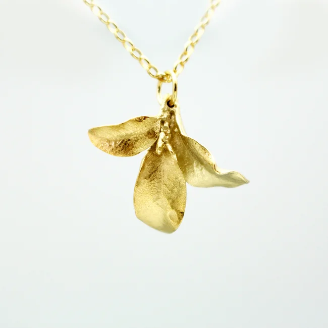 Gold Three Leaf Pendant