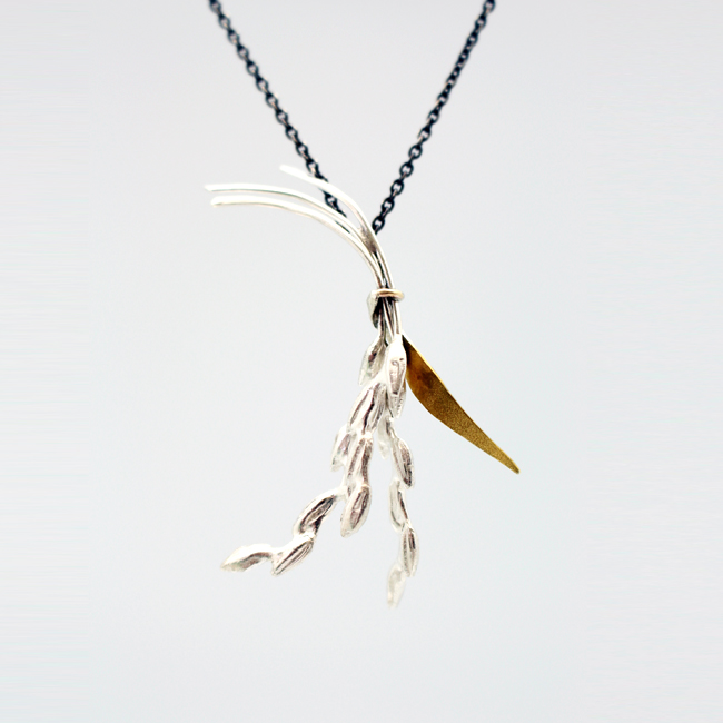 Rice Plant Pendant with Oxi Chain