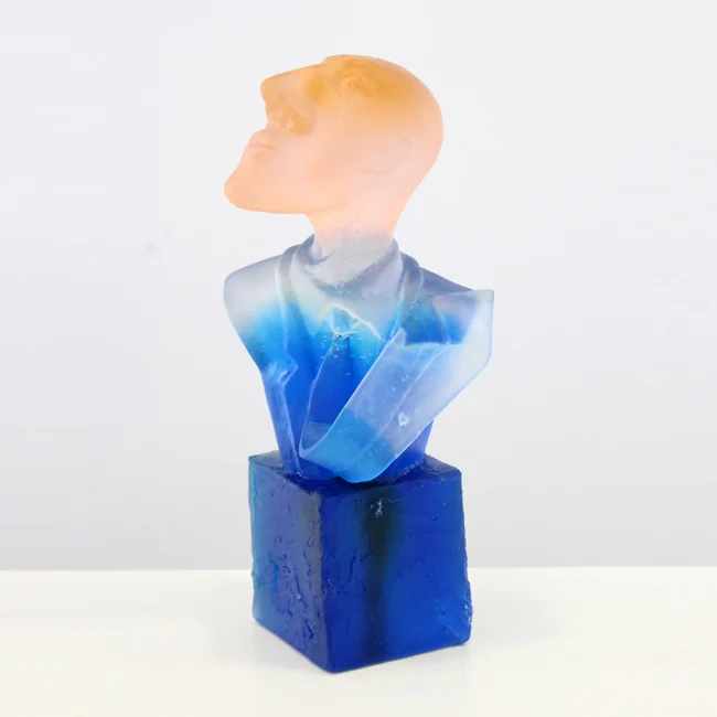 Large Man Looking with Flying Tie (Aqua)