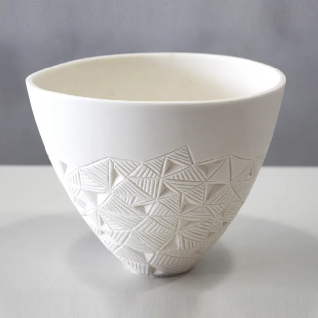 Geometric Carved Large Bowl