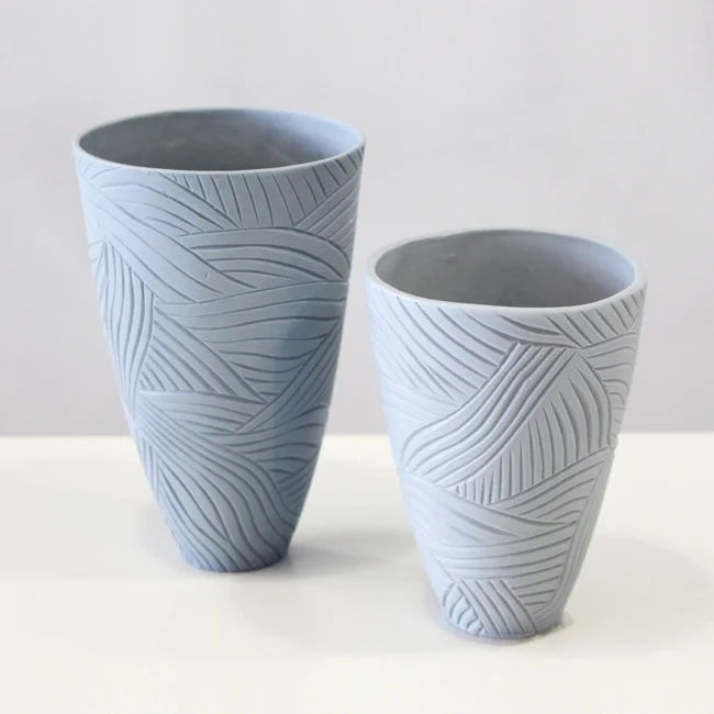 Tideline Blue Carved Vessels
