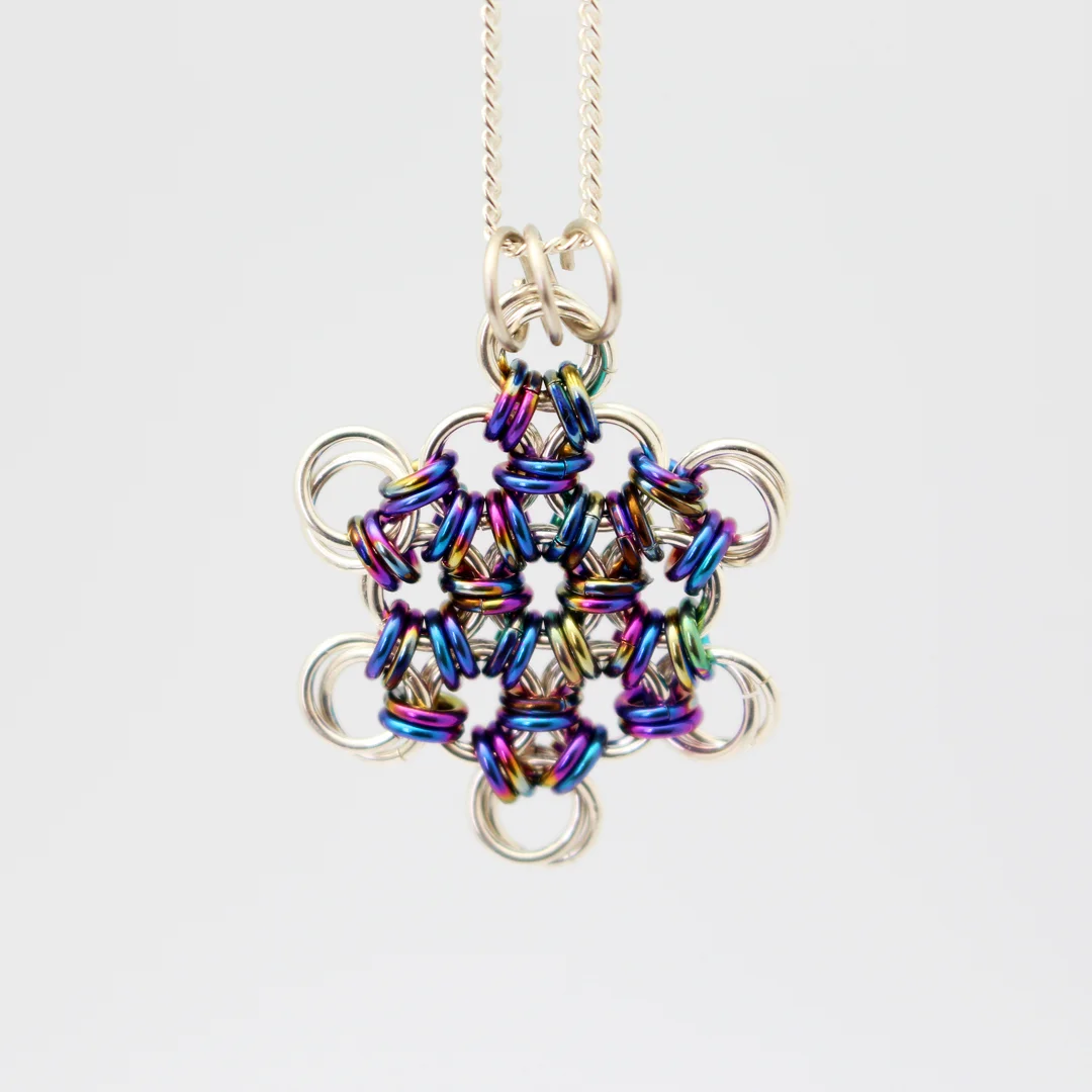 Niobium Cathedral Window Pendant 40cm