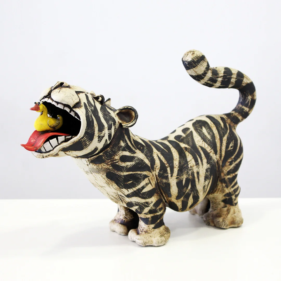 Not-So-Hungry Tiger with Duck