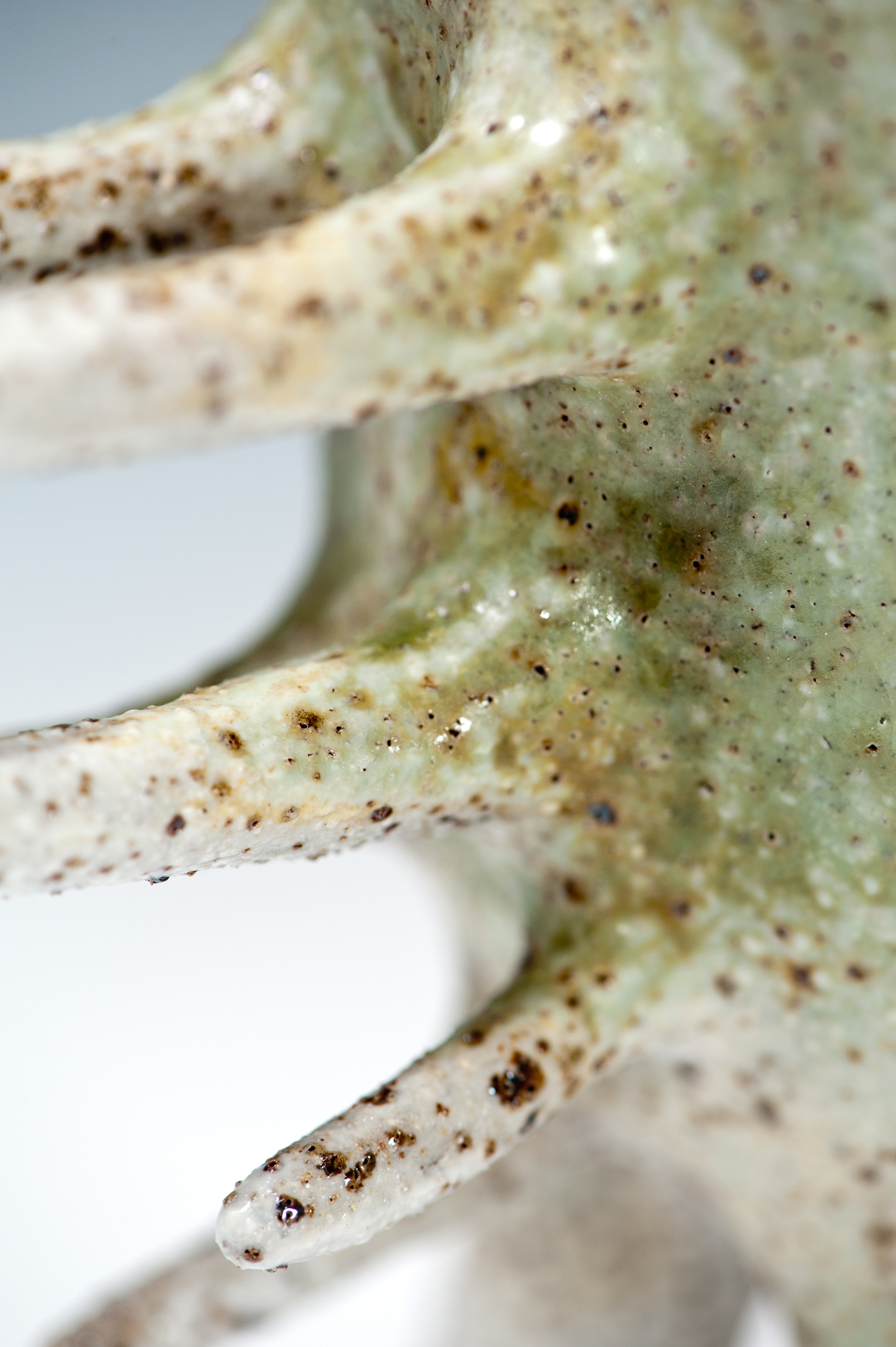 Detail of Pip Trumic's Stoneware piece: 'Quill'