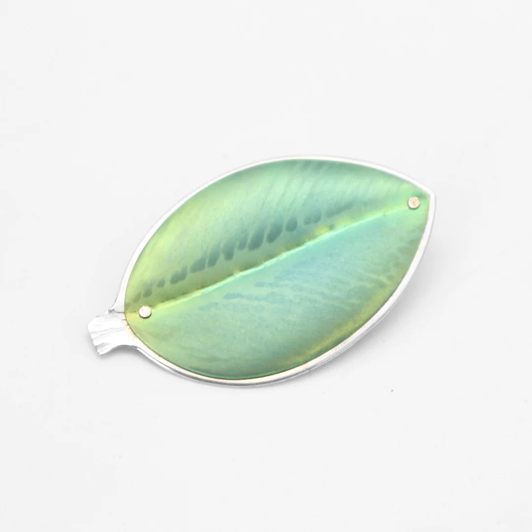 Green Pohutukawa Leaf Brooch